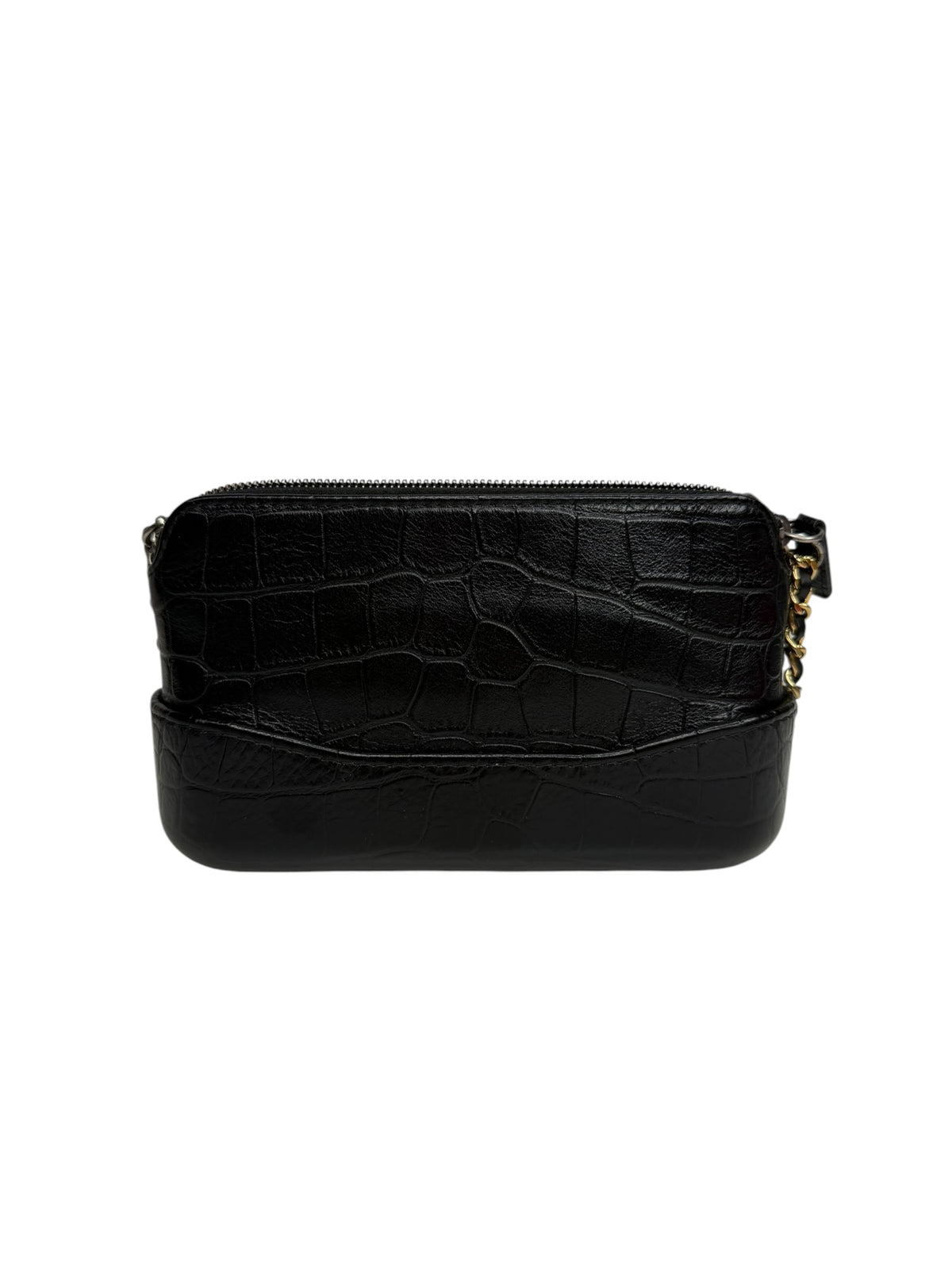 Chanel Black Crocodile Embossed Gabrielle Double Zip Crossbody T9194