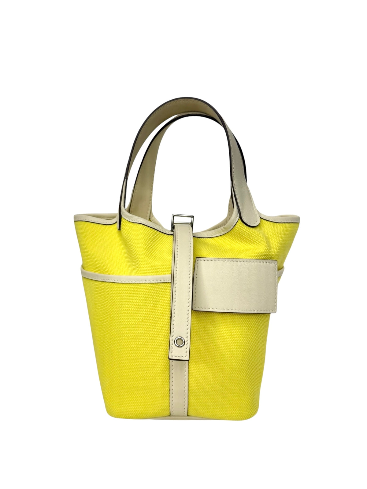 Hermes Cargo Picotin 18 Jaune Citron/ Nata Swift Canvas T9061
