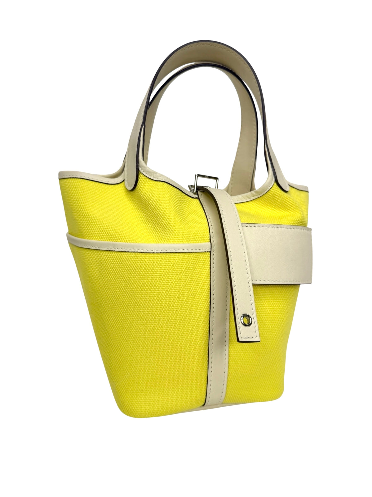 Hermes Cargo Picotin 18 Jaune Citron/ Nata Swift Canvas T9061
