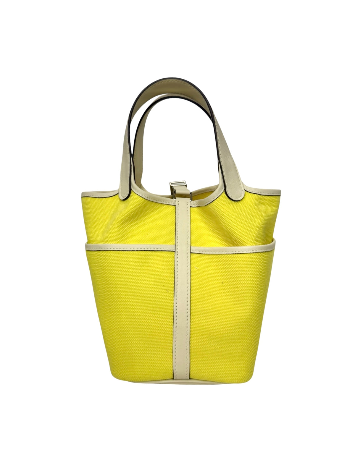 Hermes Cargo Picotin 18 Jaune Citron/ Nata Swift Canvas T9061