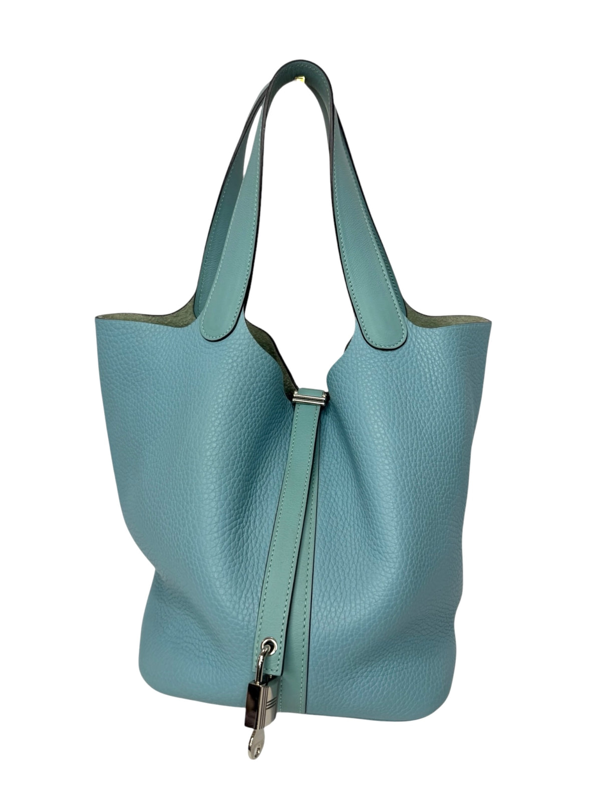 Hermes Picotin Bleu Atoll Taurillon Clemence 22 T9069