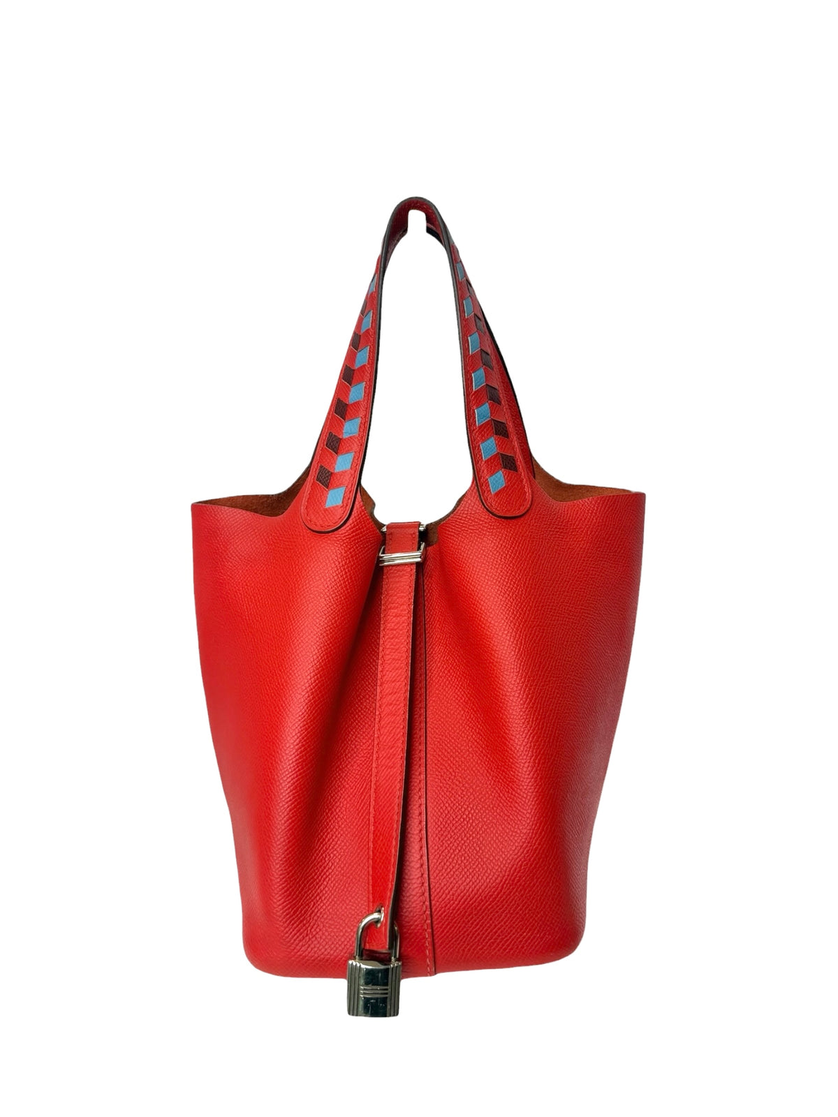Hermes Epsom Tressage Rouge Picotin 18 T9072