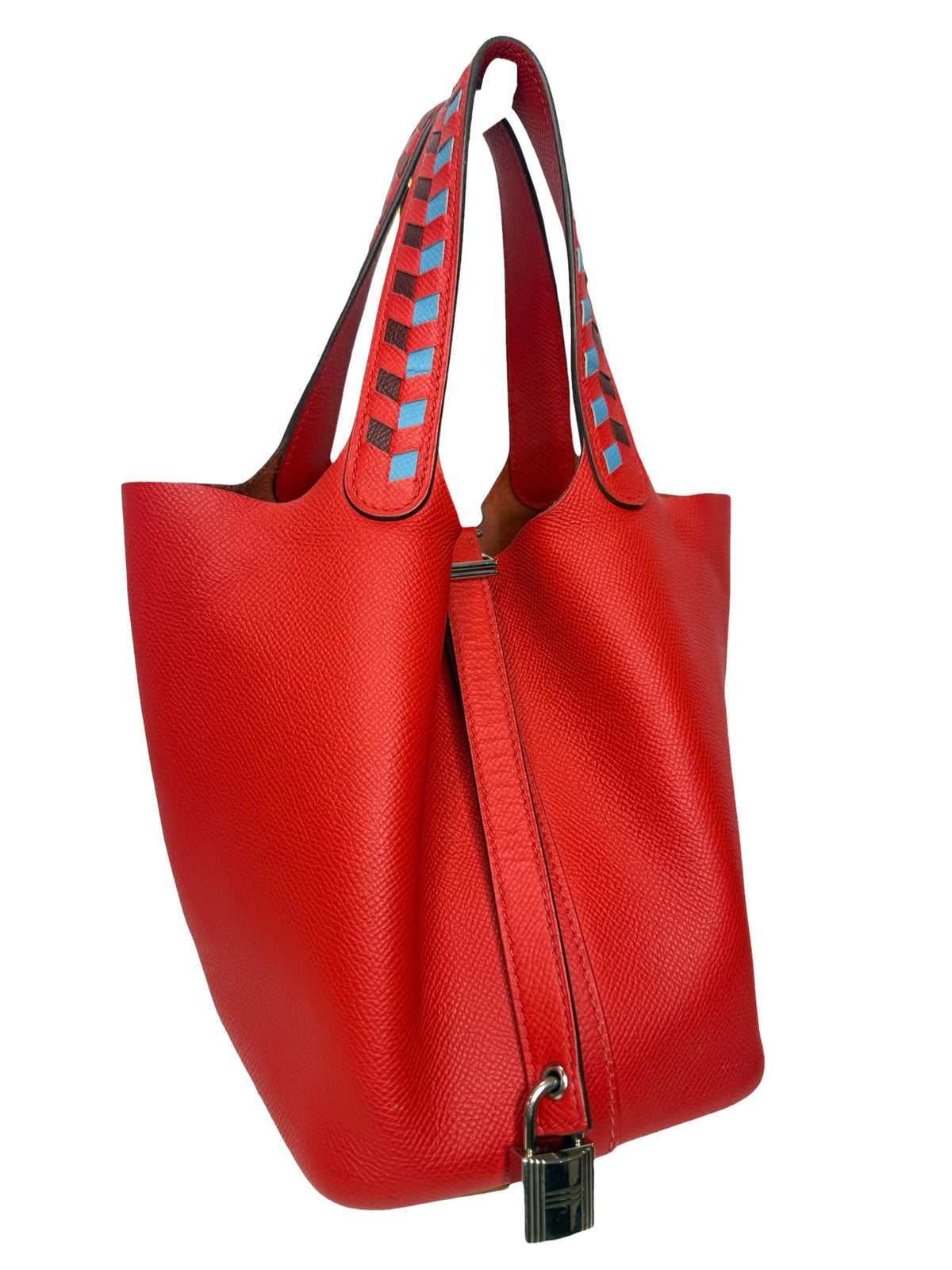 Hermes Epsom Tressage Rouge Picotin 18 T9072
