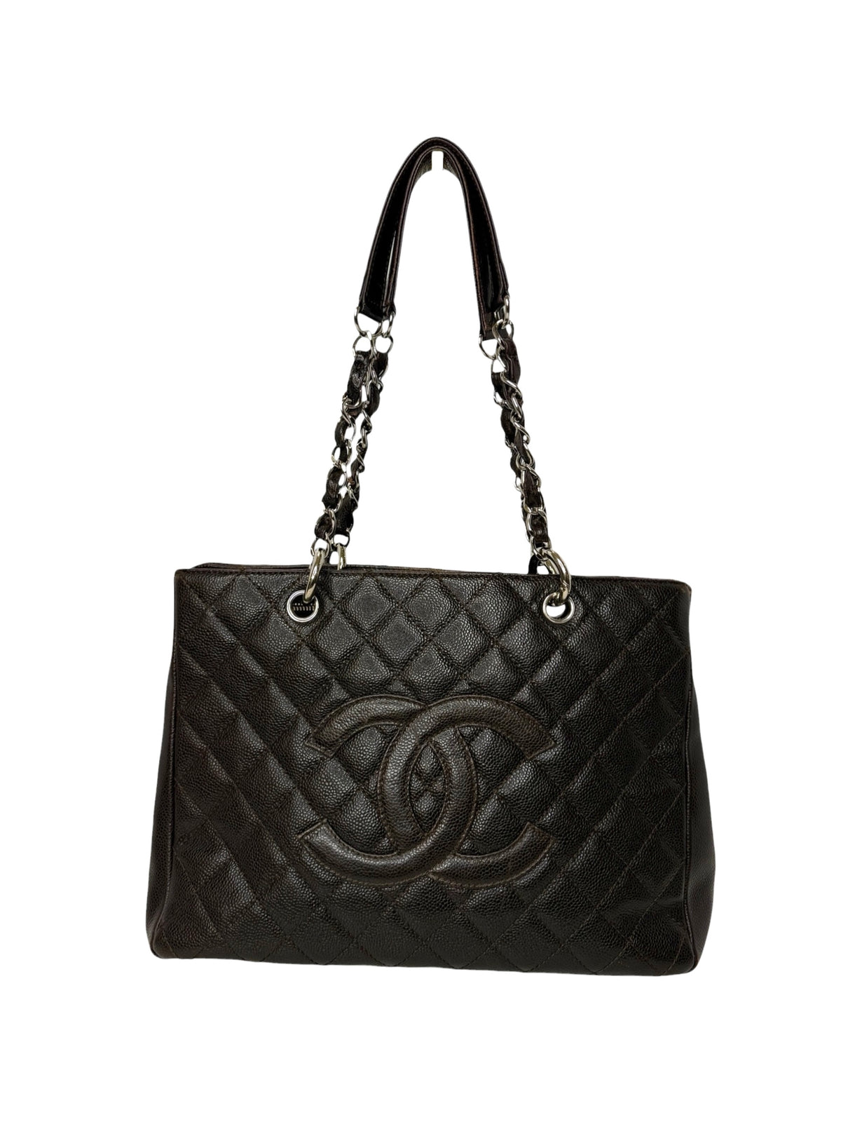 Chanel Brown Caviar Grand Shopping Tote SHW T8977