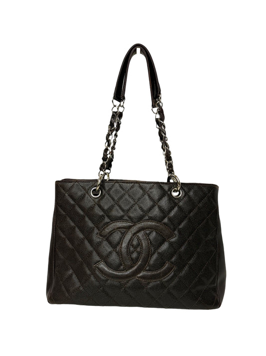 Chanel Brown Caviar Grand Shopping Tote SHW T8977
