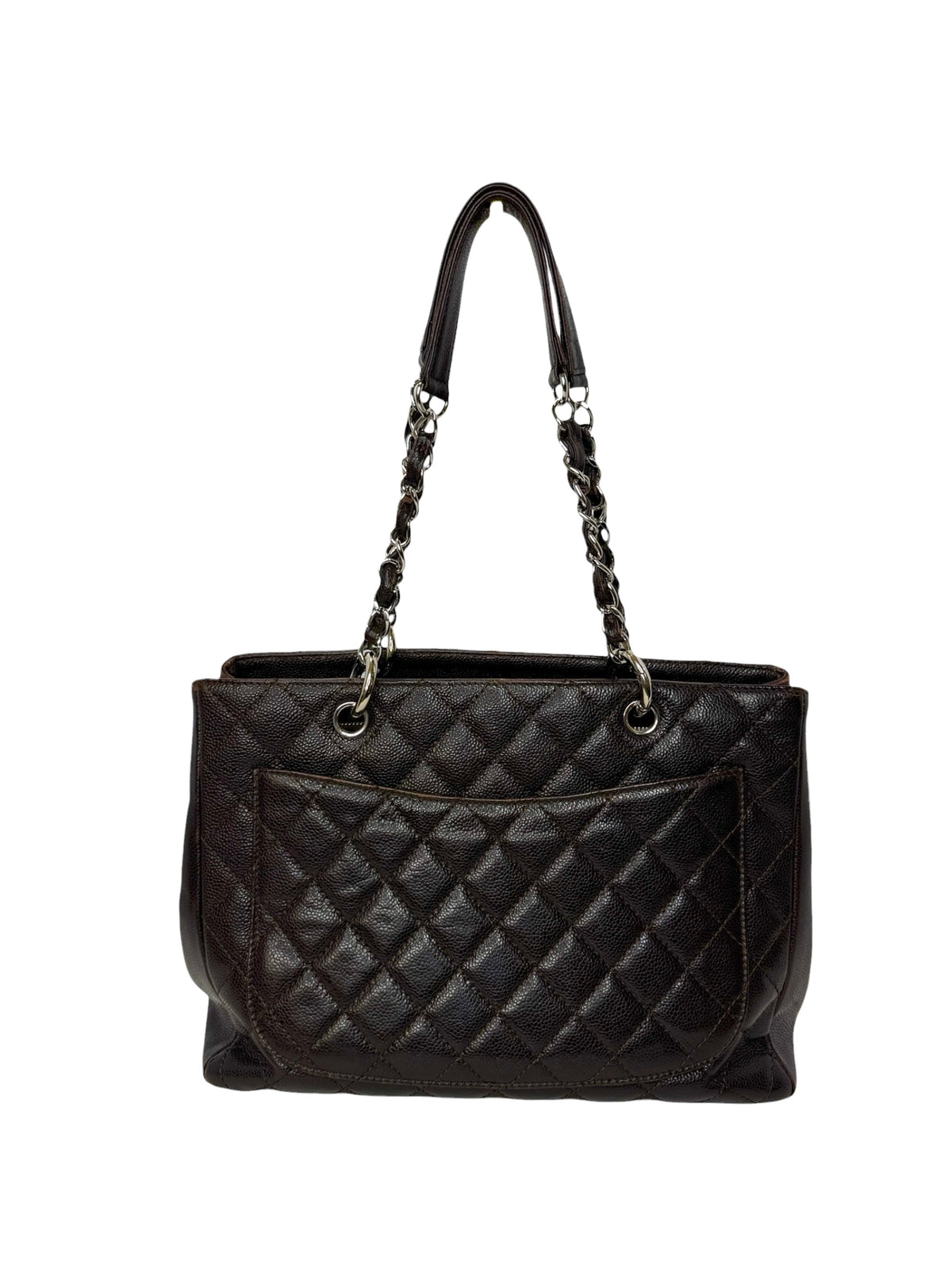 Chanel Brown Caviar Grand Shopping Tote SHW T8977