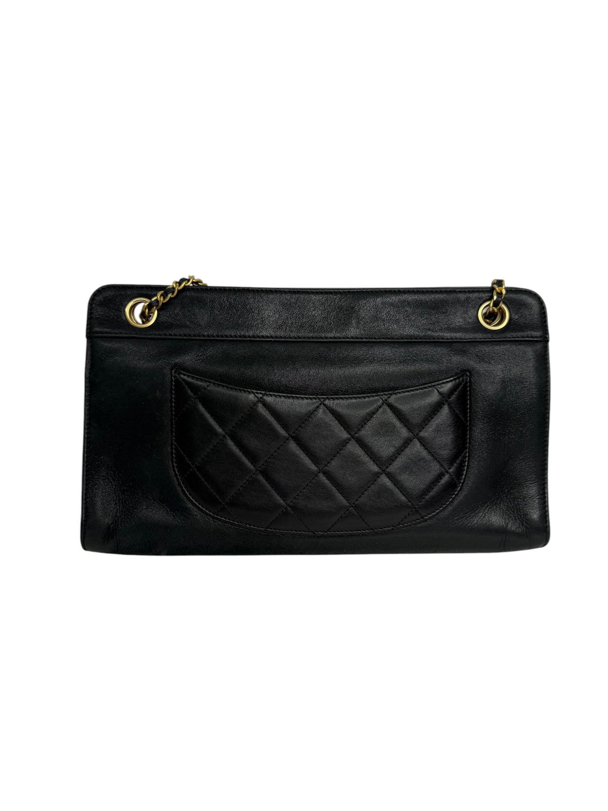 Chanel Black Quilted Front Flap Shoulder T9225