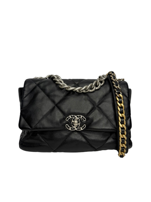 Chanel 19 Large Black Flap T9036