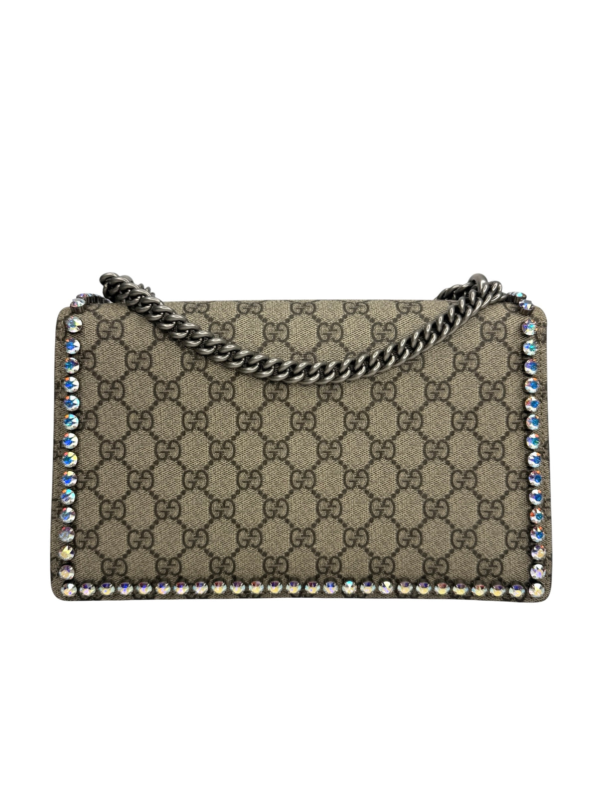 Gucci GG Supreme Small Monogram Crystal Dionysus Black T9034