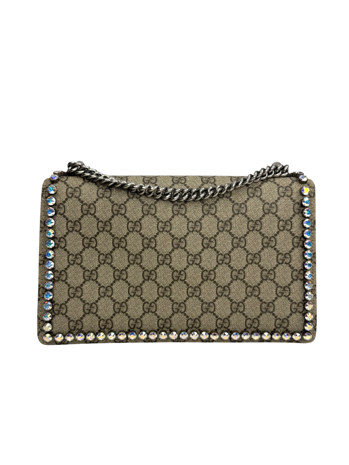 Gucci GG Supreme Small Monogram Crystal Dionysus Pink T9039