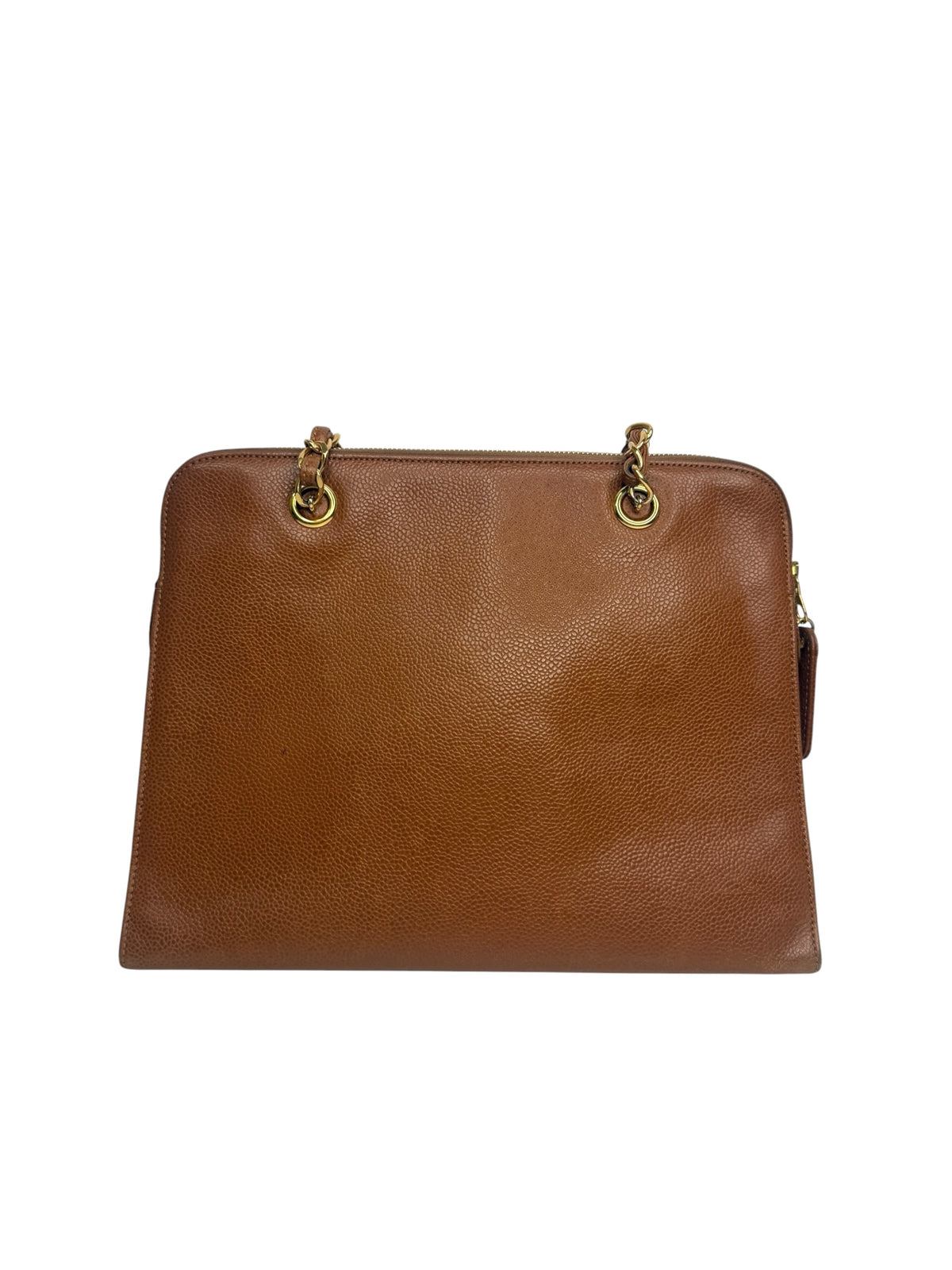 Chanel Front Pocket Brown Caviar Tote T9110