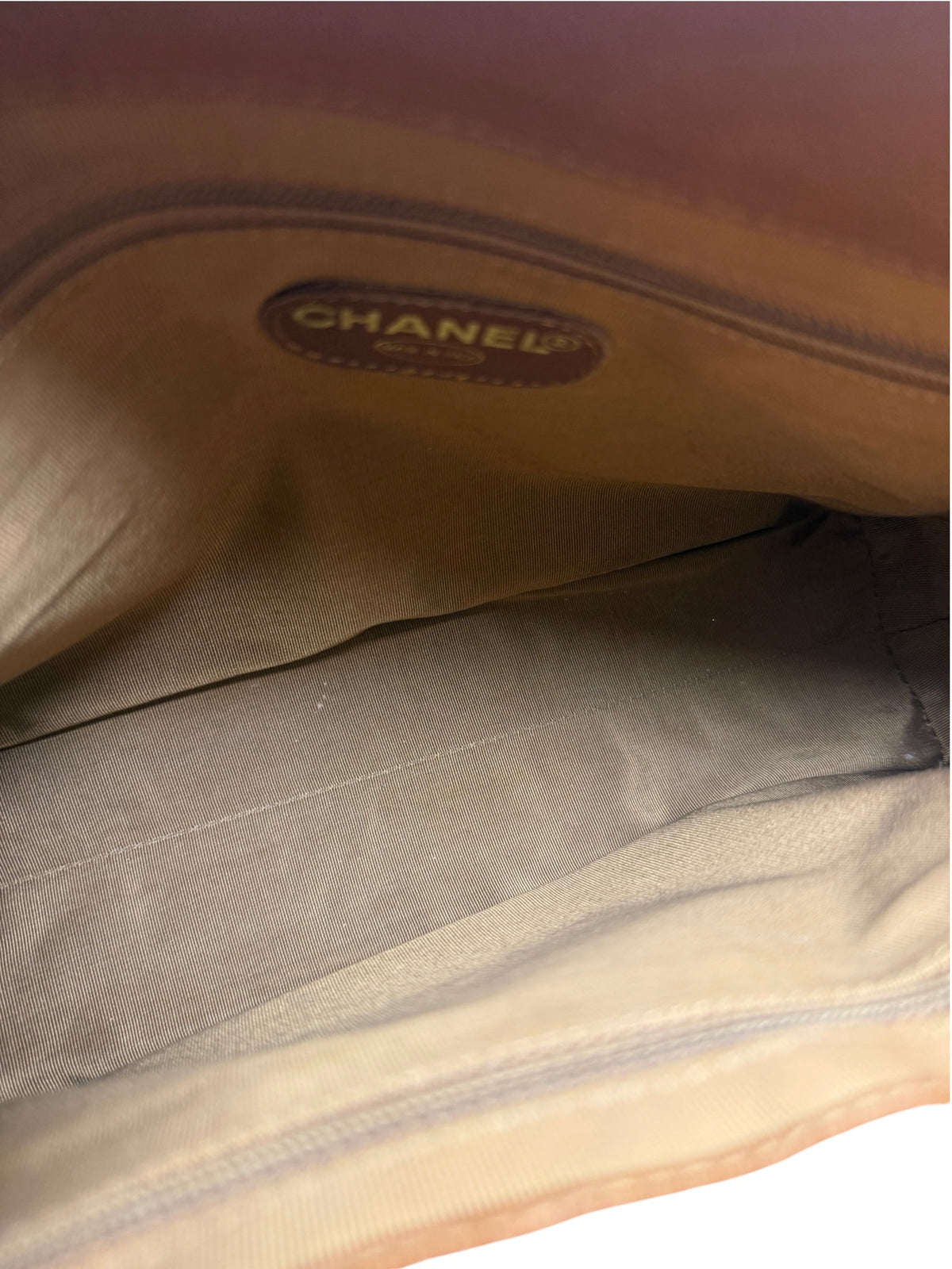 Chanel Front Pocket Brown Caviar Tote T9110