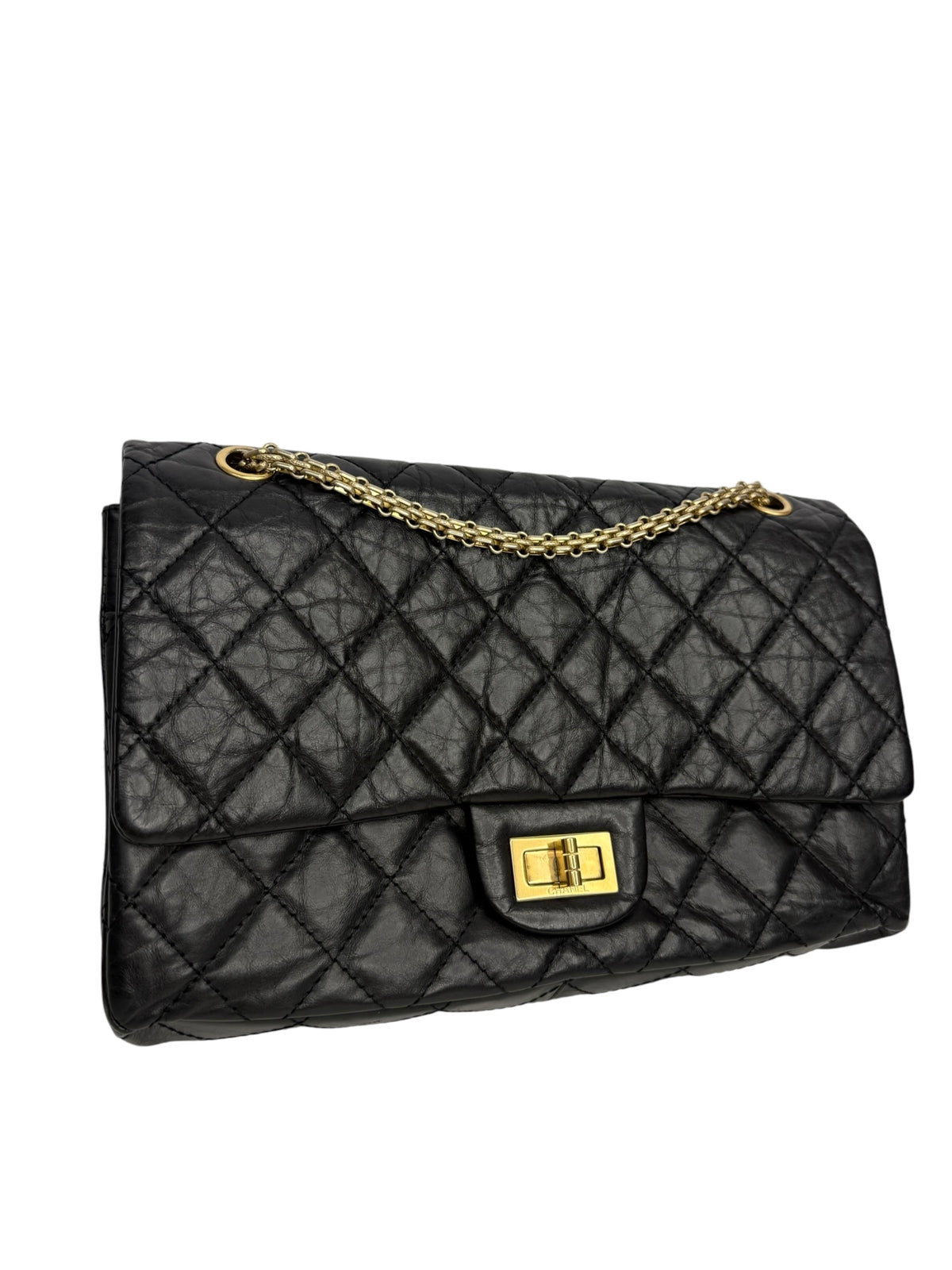 Chanel 2.55 Reissue Black Aged Calfskin Jumbo T9048