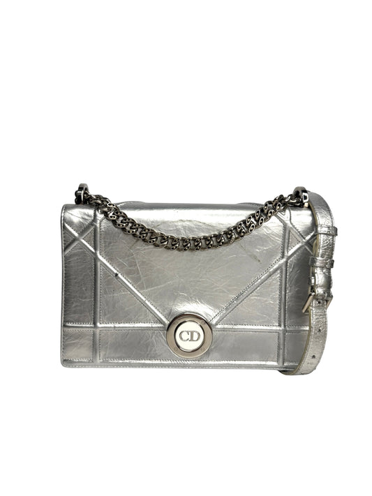 Christian Dior Silver Lambskin Diorama T9063