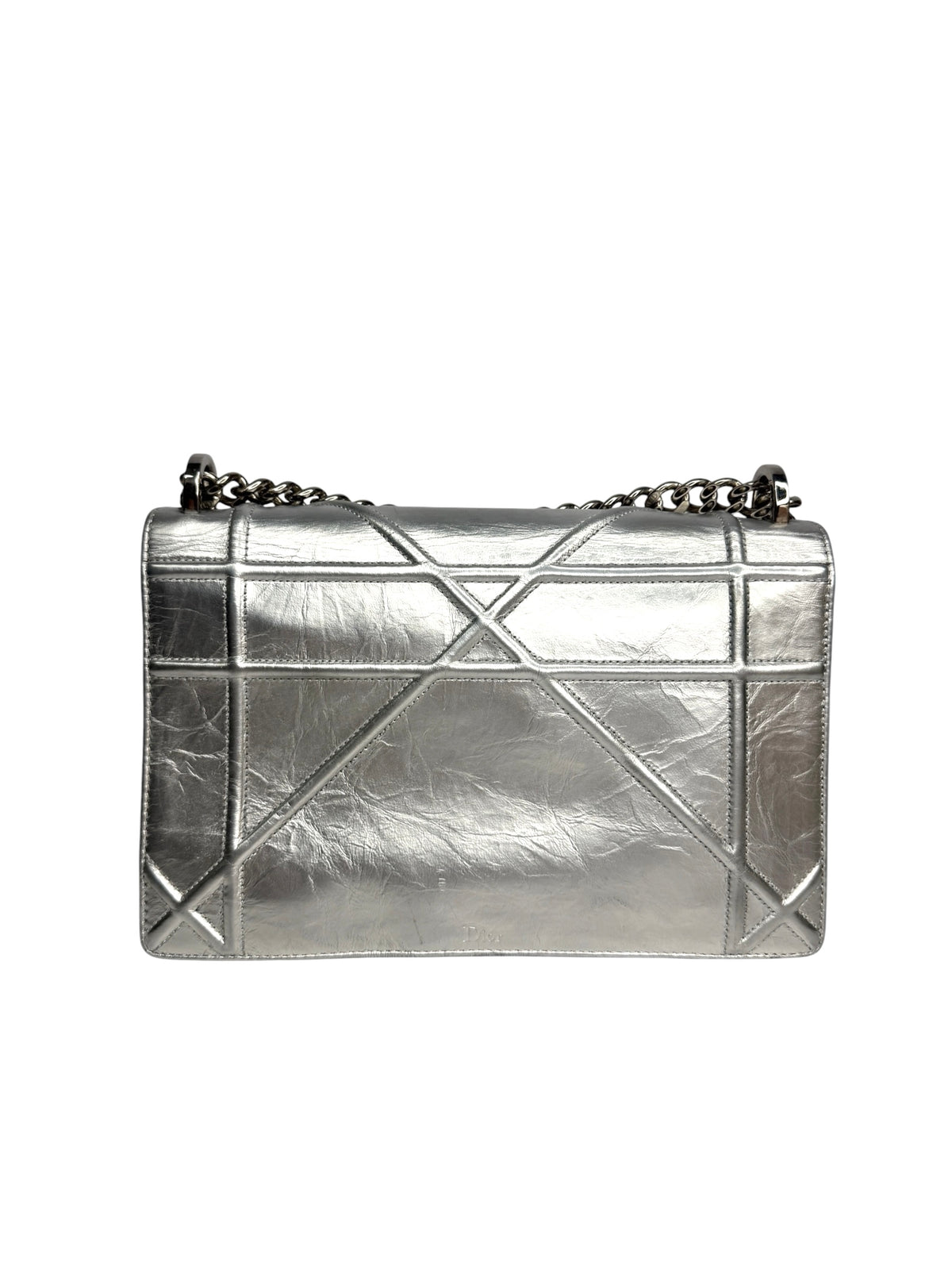 Christian Dior Silver Lambskin Diorama T9063