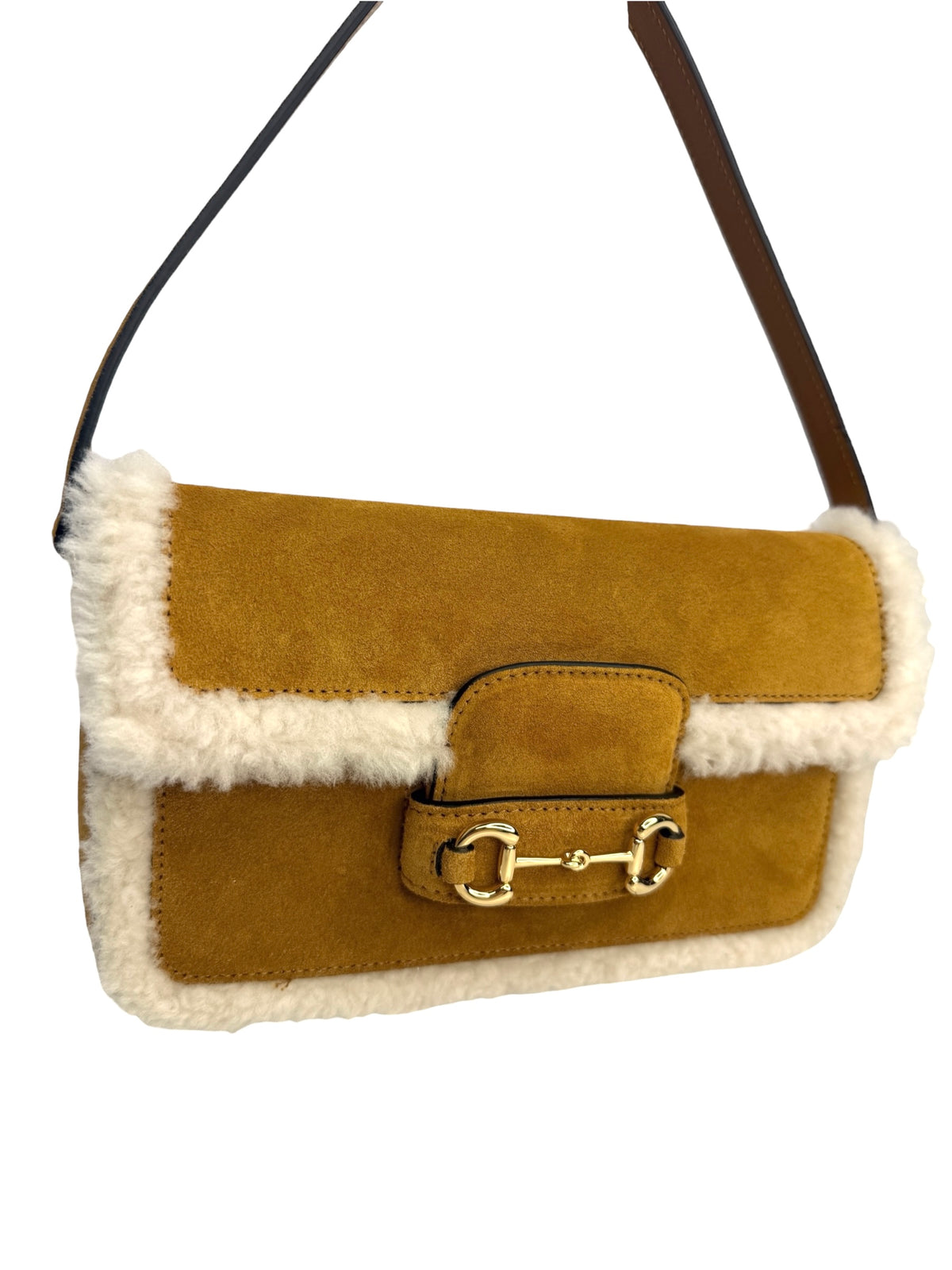 Gucci Suede Shearling Mini Horsebit T9071