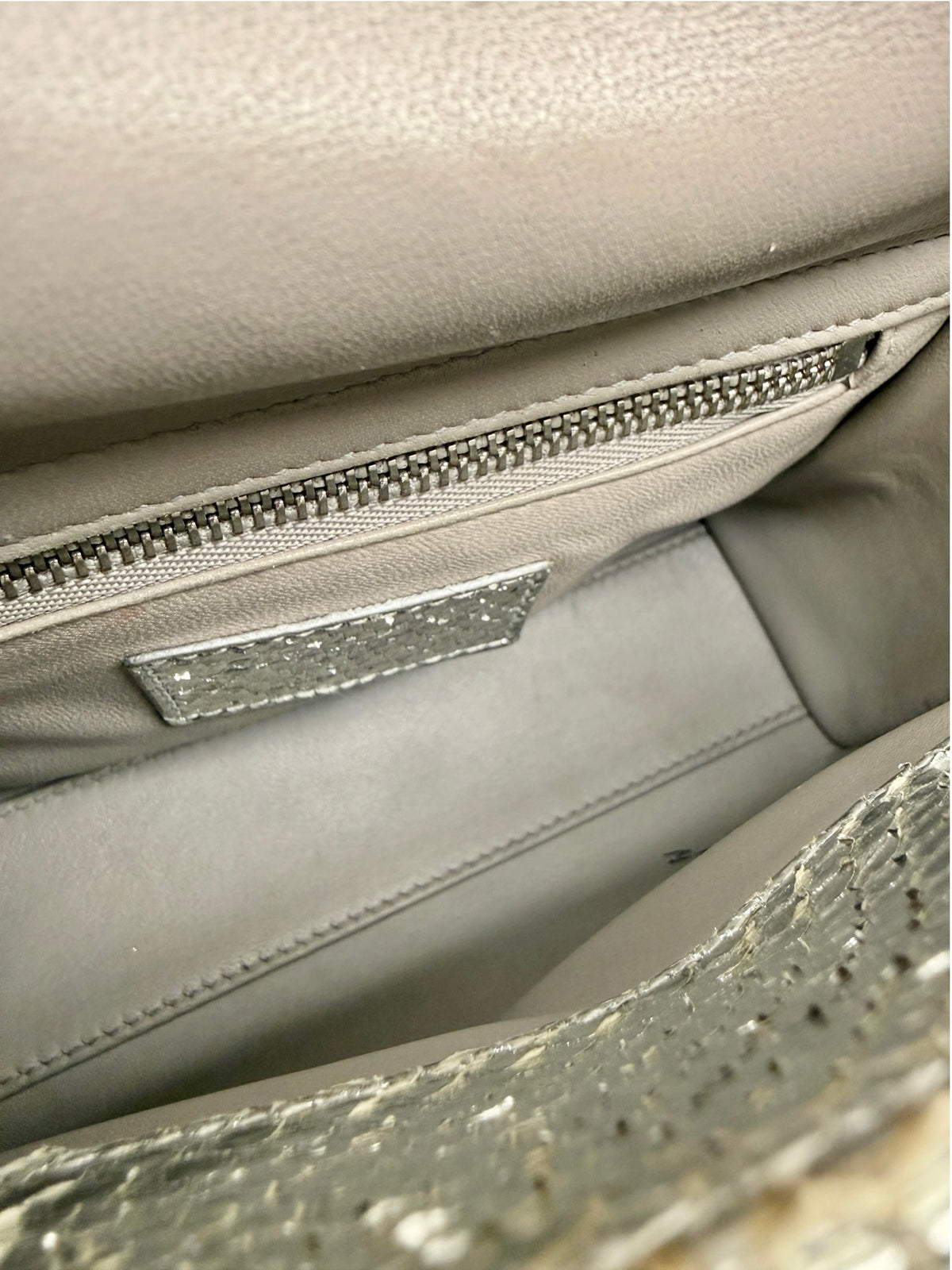 Dior Silver Python Mini Lady Dior T9074
