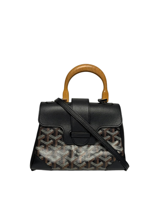 Goyard Saigon Mini Black Crossbody Wooden Top Handle T8042