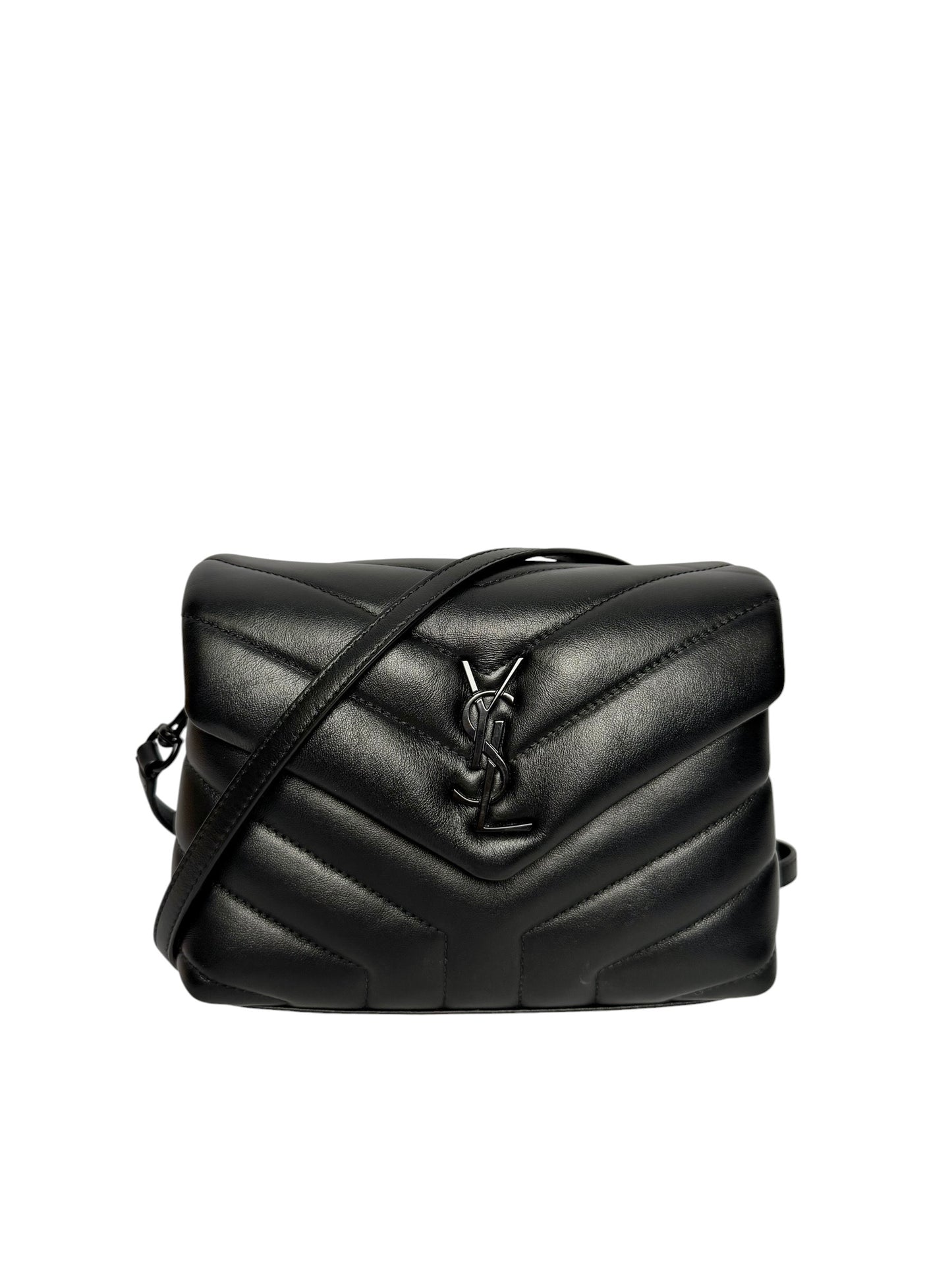 Saint Laurent Black Leather Crossbody Bag Black Hardware