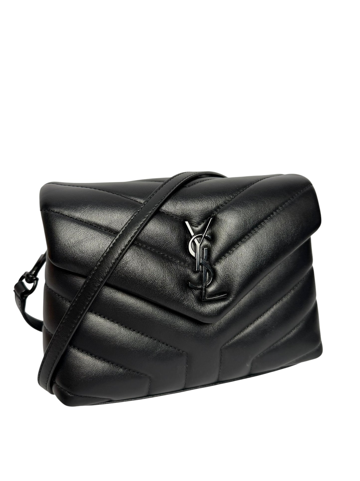 Saint Laurent Black Leather Crossbody Bag Black Hardware