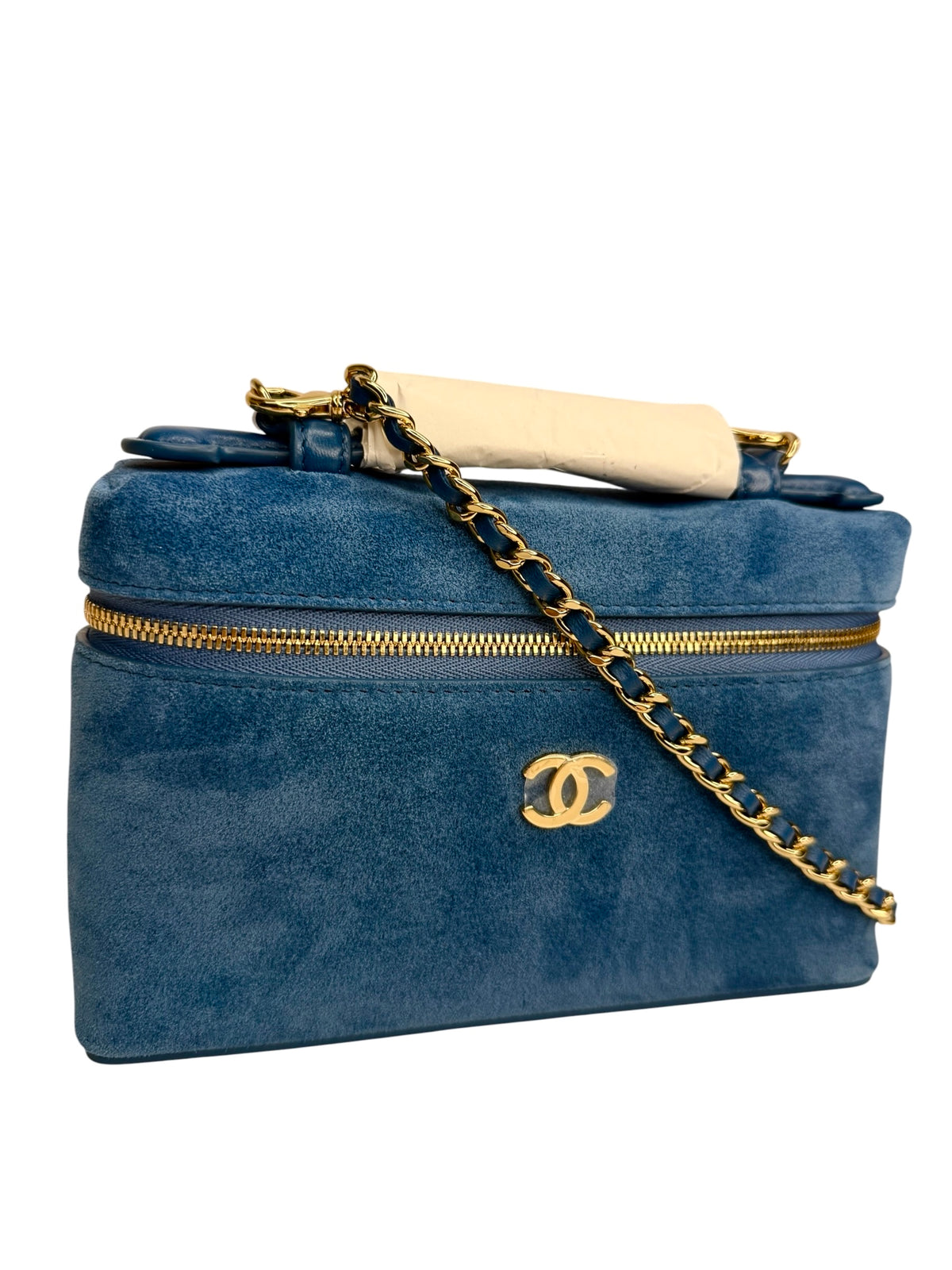 Chanel Blue Suede Slim Vanity T9102