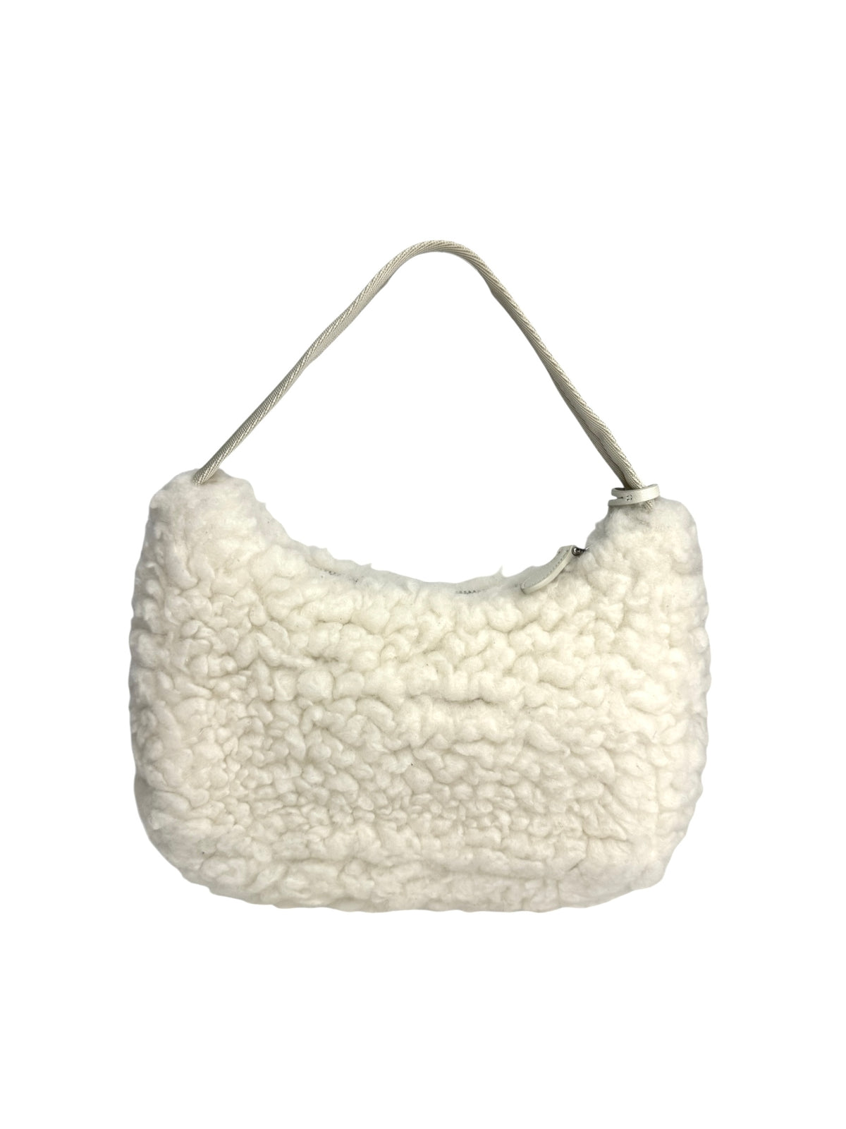Prada Re-Edition White Shearling Shoulder Bag T9065