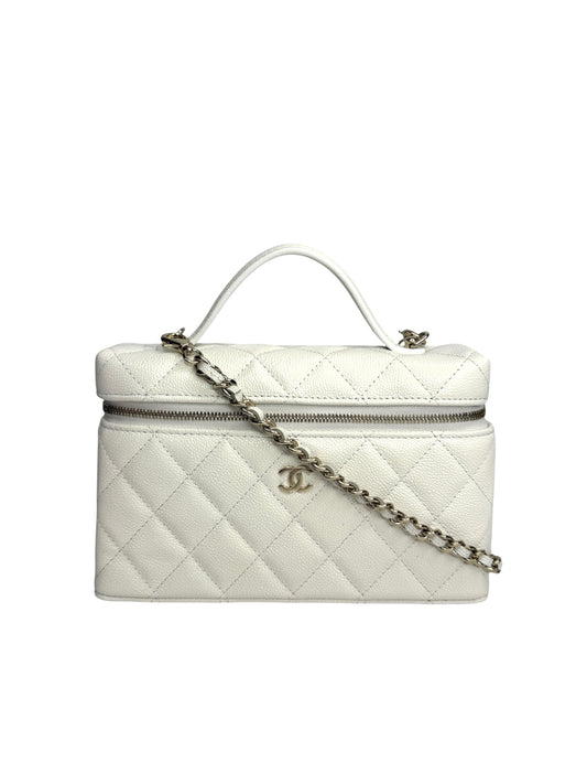 Chanel White Caviar Slim Vanity T9143