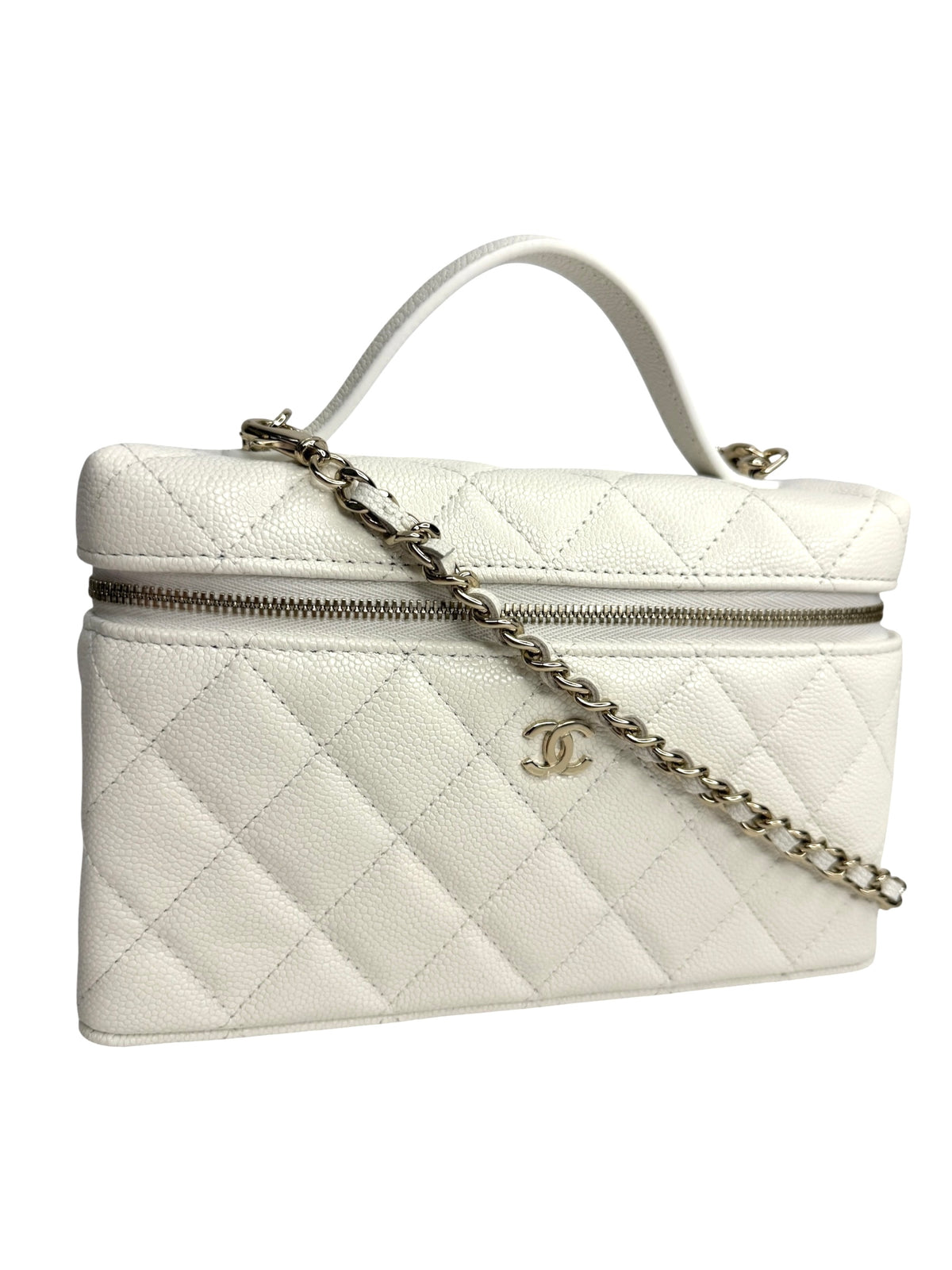 Chanel White Caviar Slim Vanity T9143