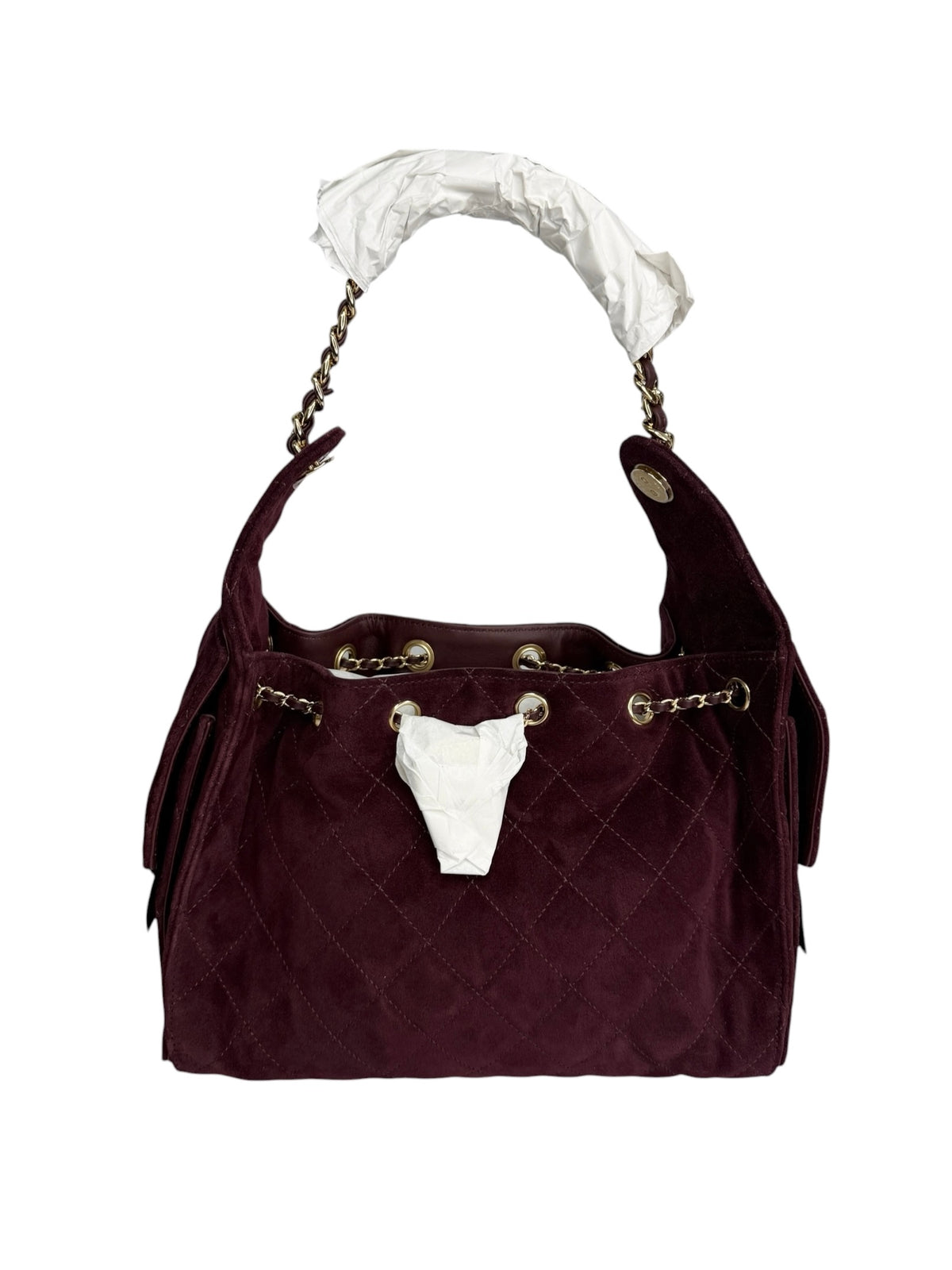 Chanel Small Burgundy Suede 25 T9144