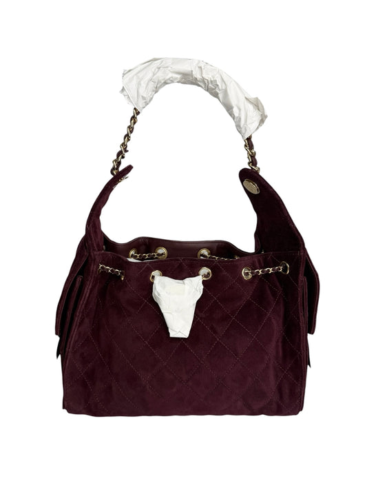 Chanel Small Burgundy Suede 25 T9144
