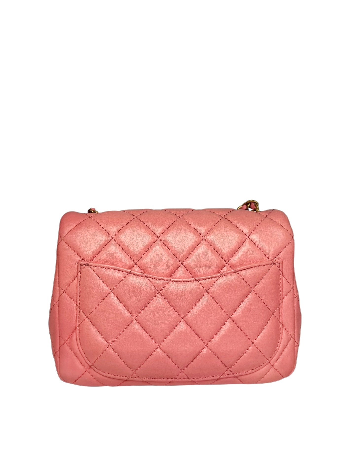 Chanel Pearl Crush Square Lambskin Flap Mini Pink