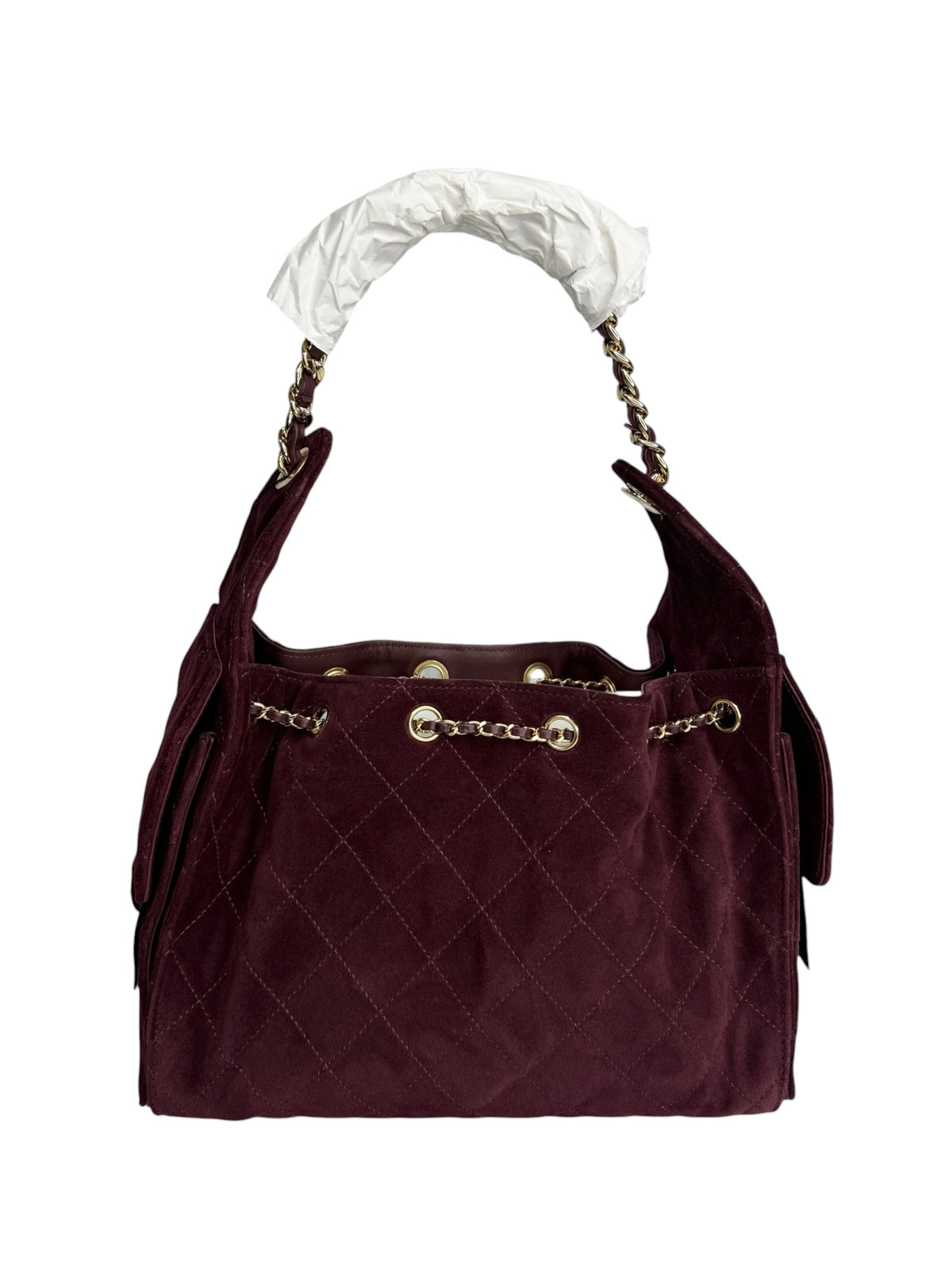 Chanel Small Burgundy Suede 25 T9144