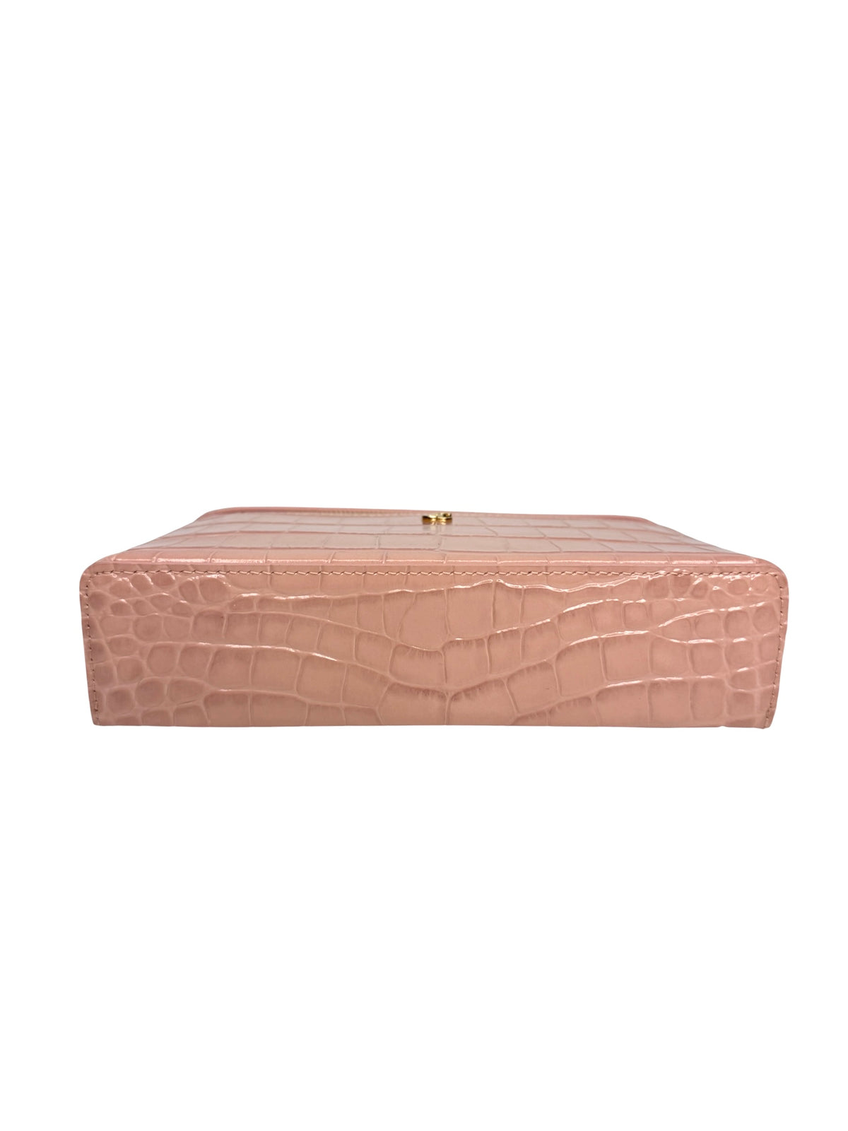 Chanel Pink Crocodile Embossed Top Handle Slim Vanity T9141