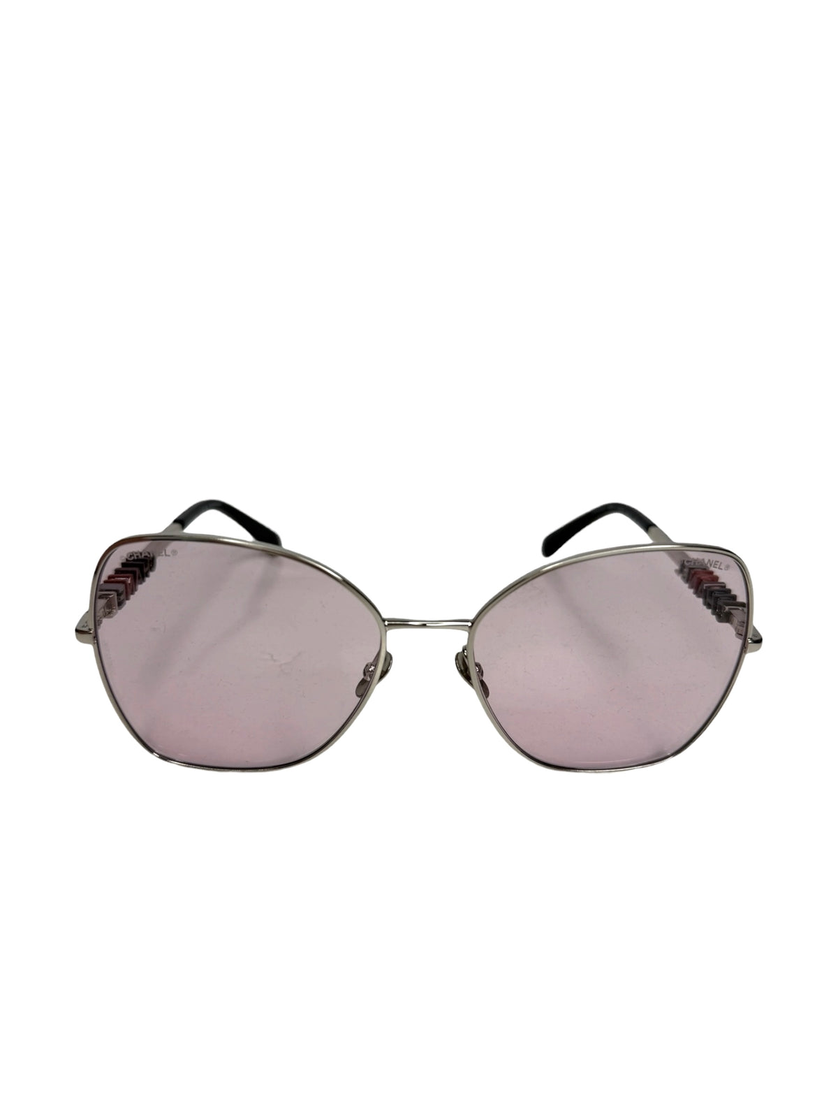Chanel Pink Lense Multicolor Logo Sunglasses T9091