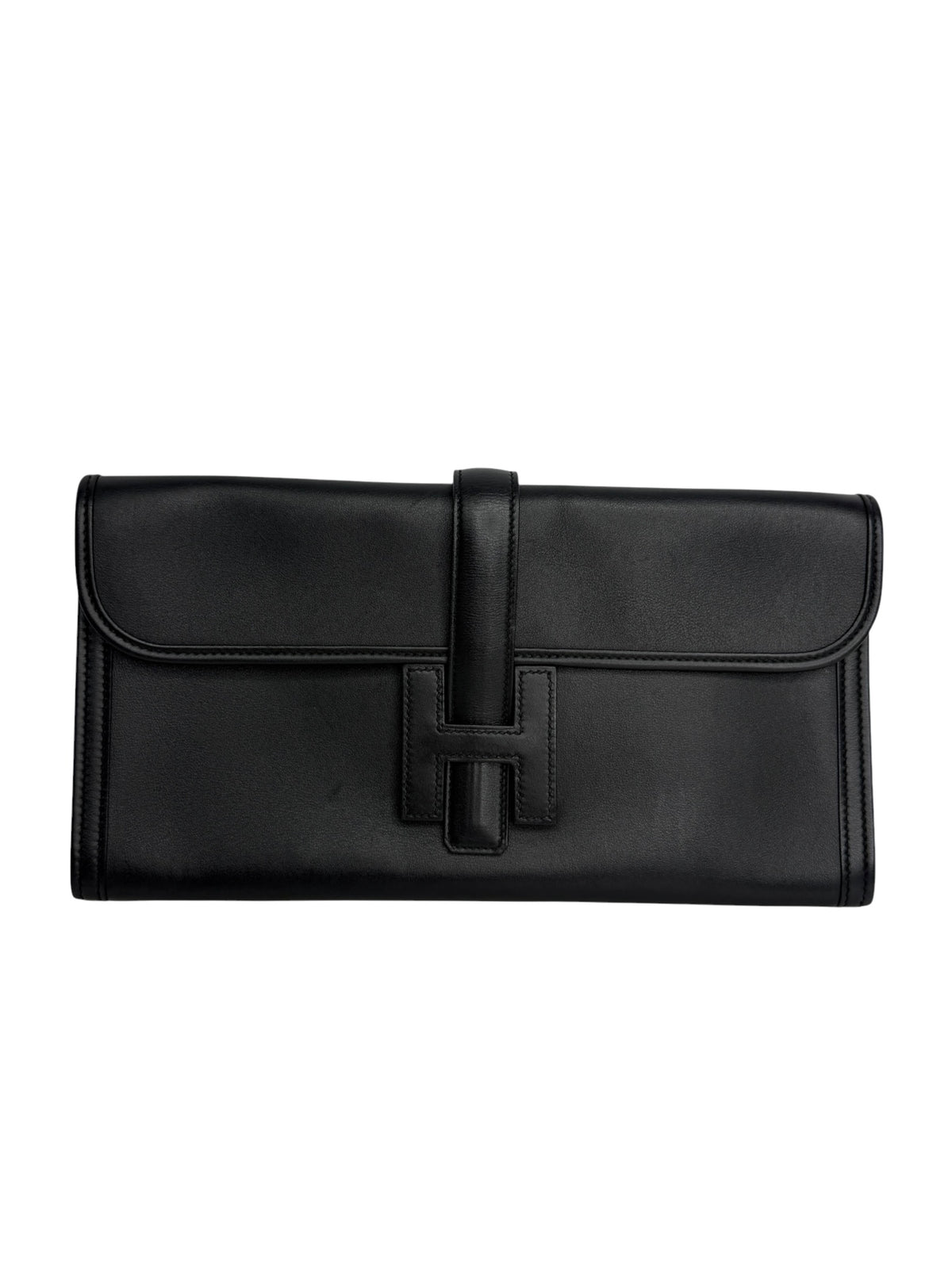 Hermes Swift Jige Elan 29 Black Clutch T9099