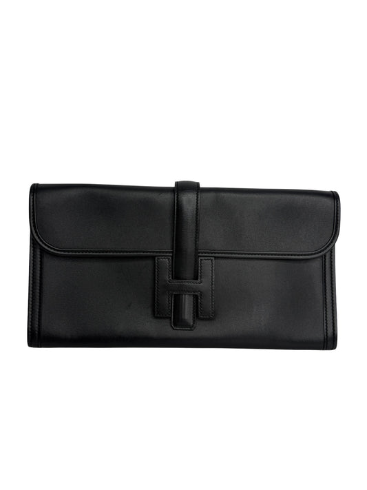 Hermes Swift Jige Elan 29 Black Clutch T9099