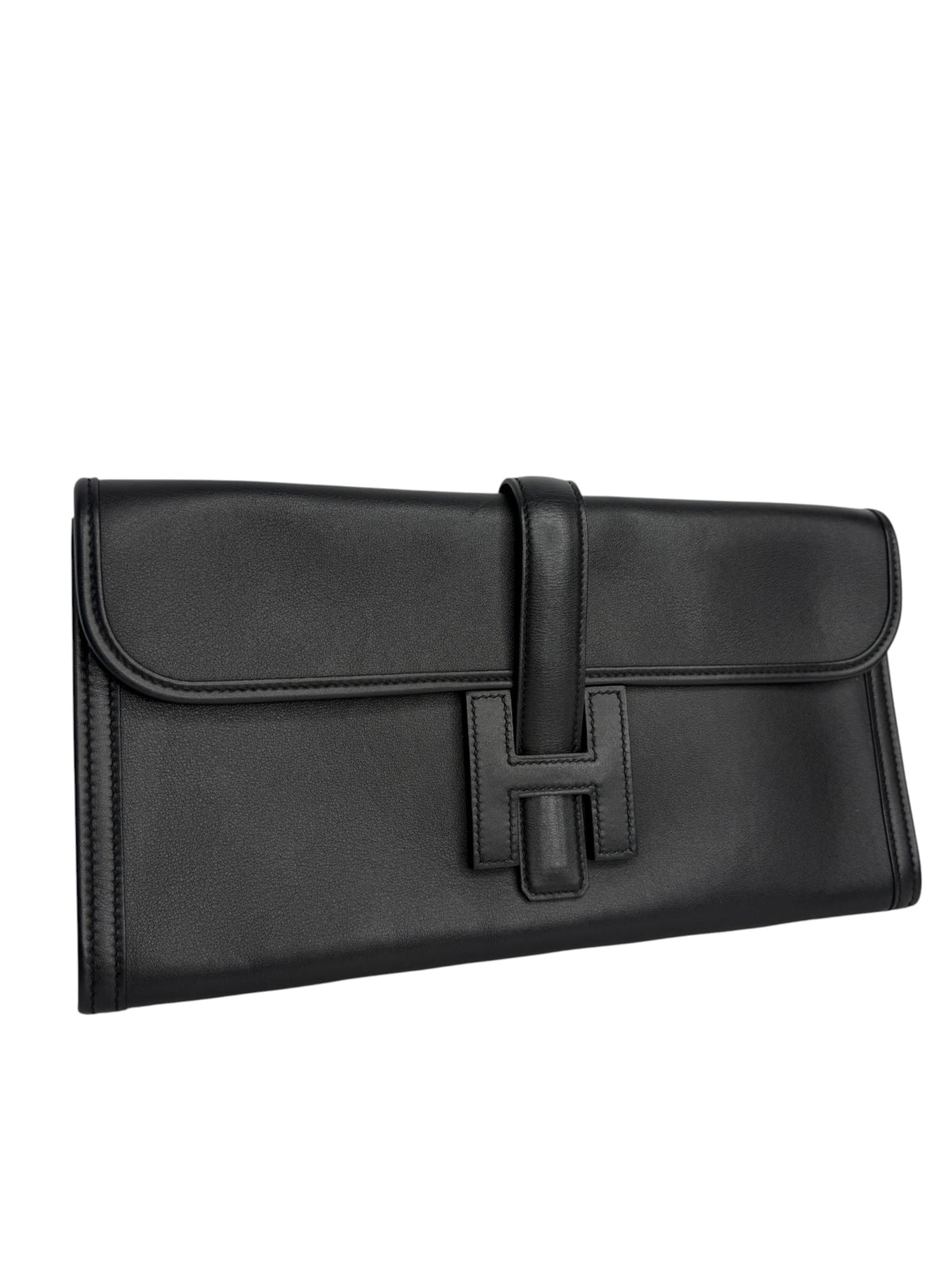 Hermes Swift Jige Elan 29 Black Clutch T9099