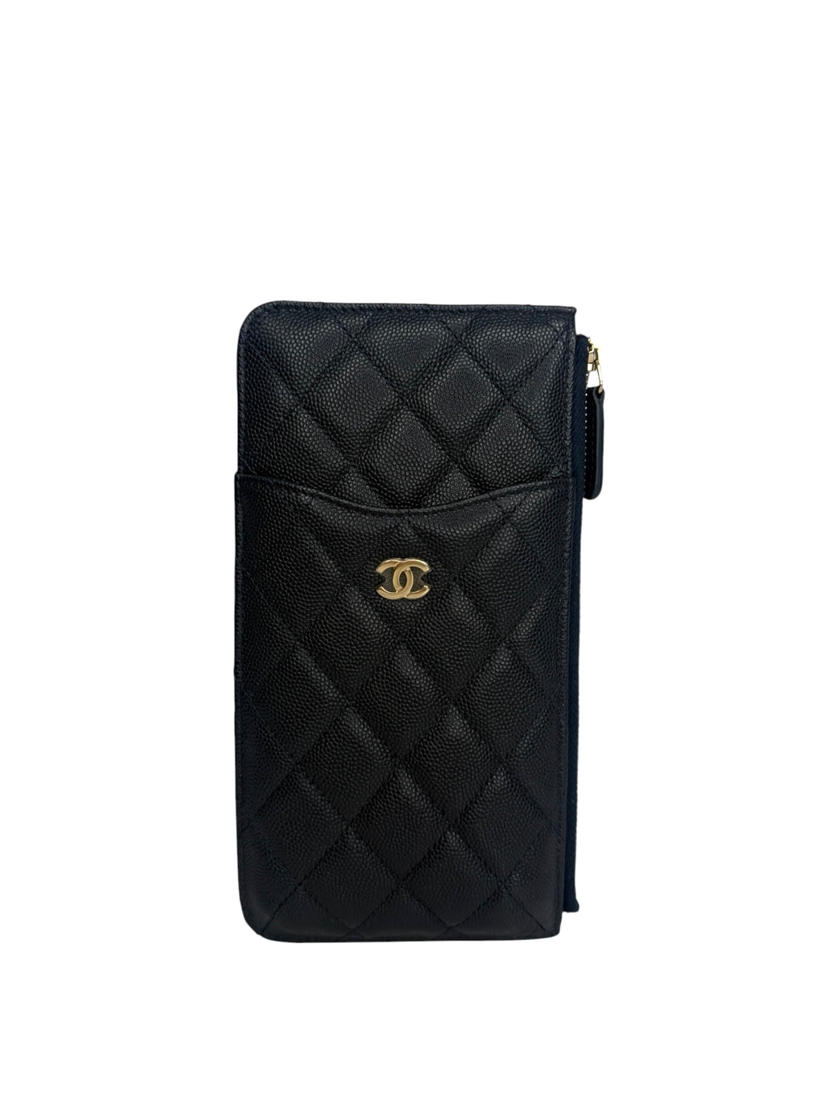 Chanel Navy Caviar Flat Wallet T9105