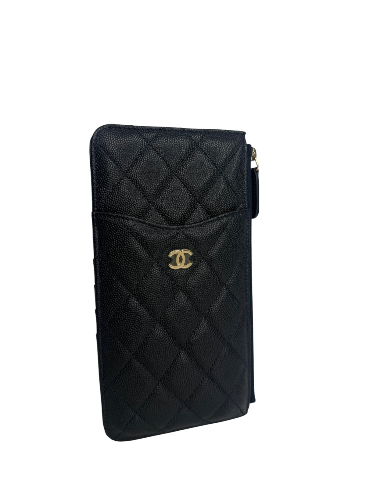 Chanel Navy Caviar Flat Wallet T9105