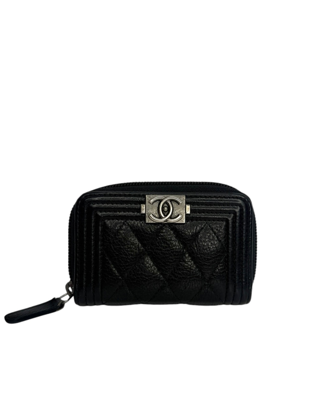Chanel Boy Zip Coin Case Black T9108
