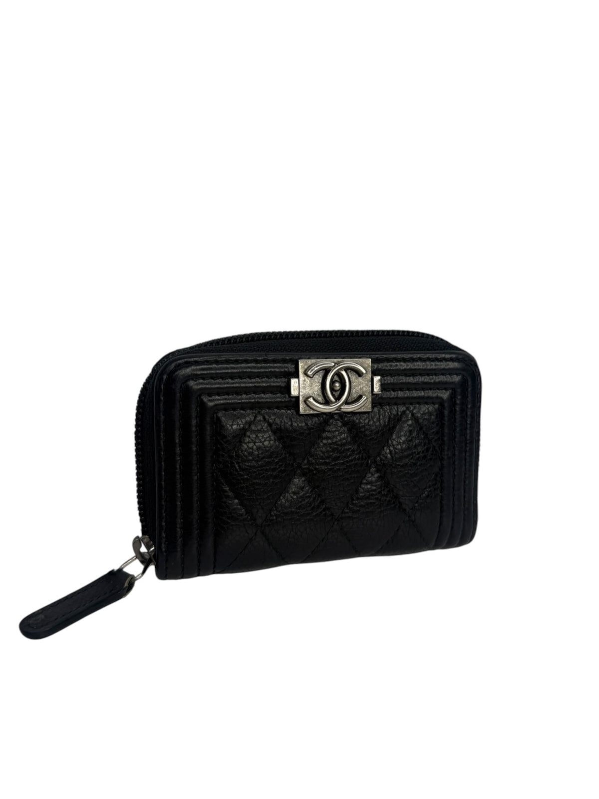 Chanel Boy Zip Coin Case Black T9108