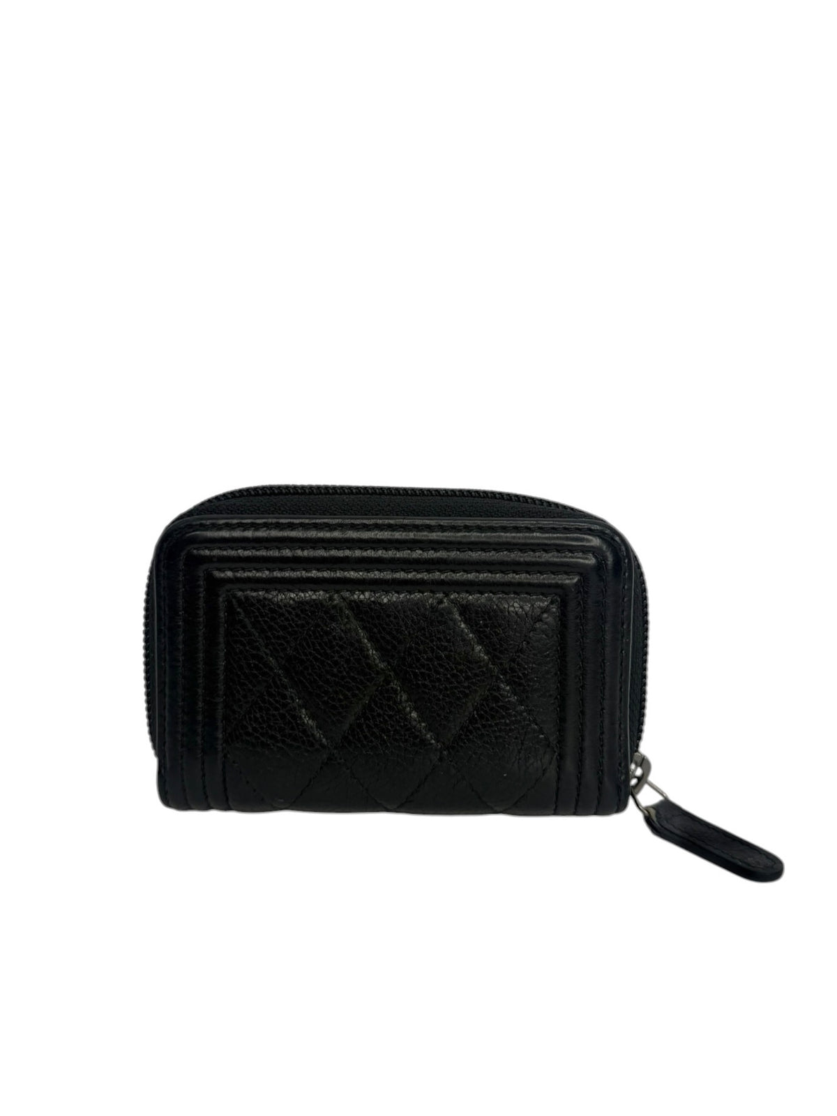 Chanel Boy Zip Coin Case Black T9108