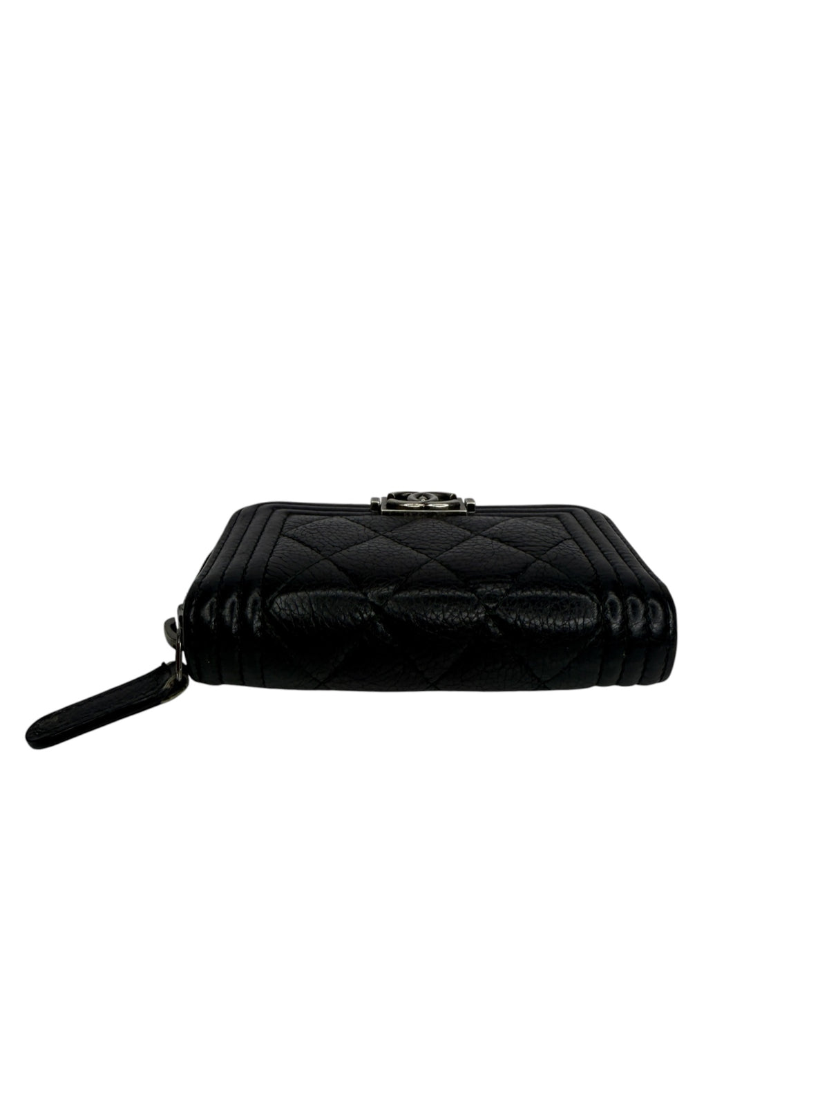 Chanel Boy Zip Coin Case Black T9108