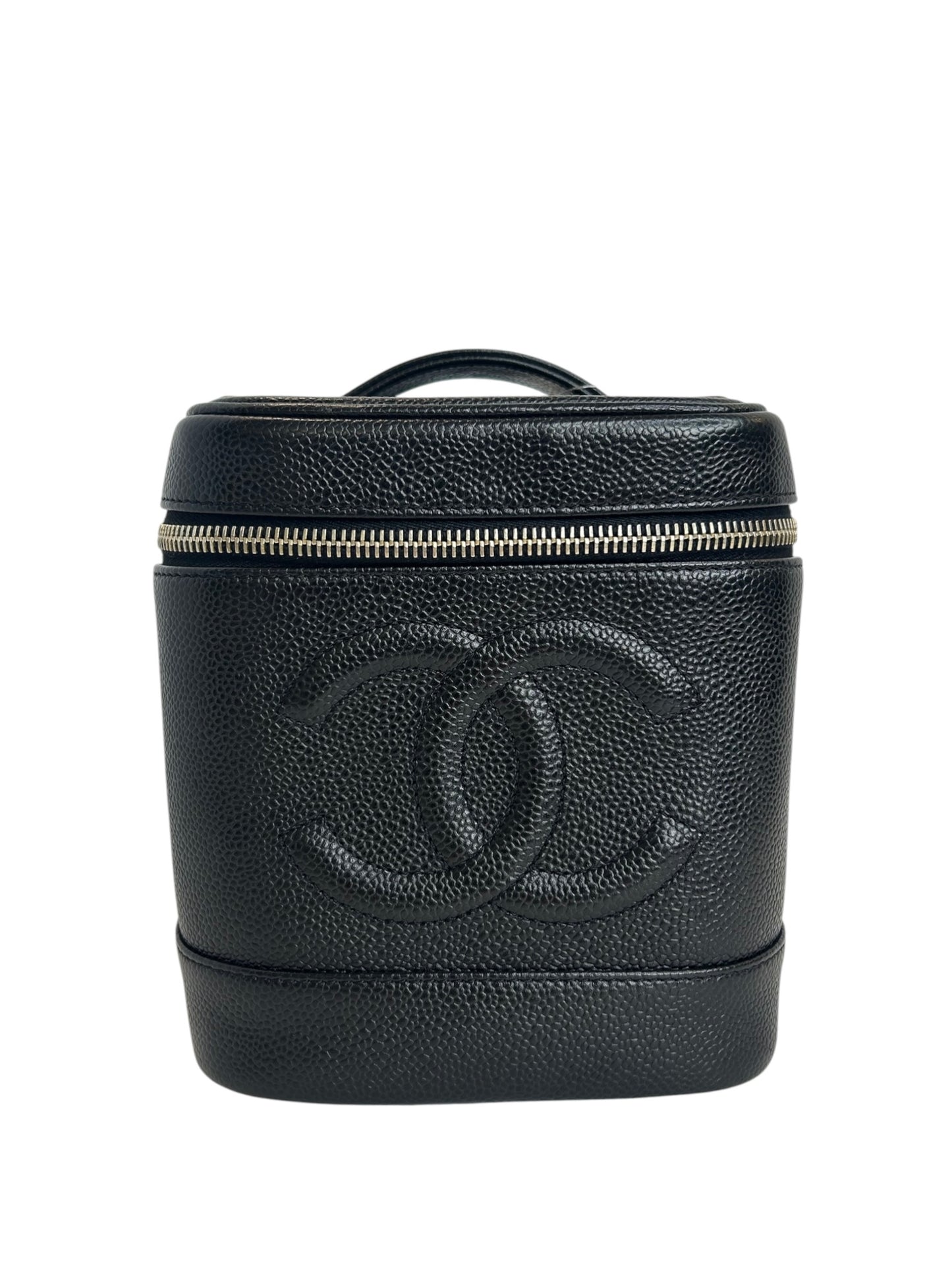 Chanel Black Caviar Cosmetic Vanity Case T8502