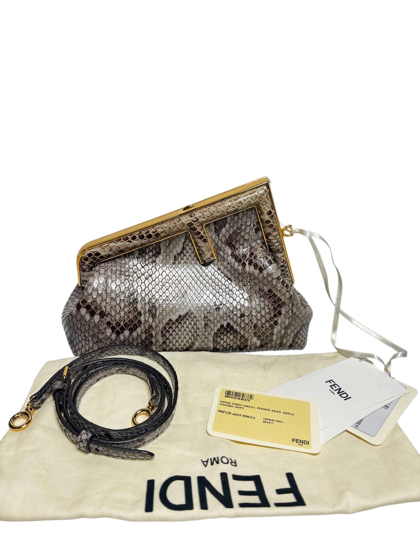 Fendi First Python Clutch Crossbody