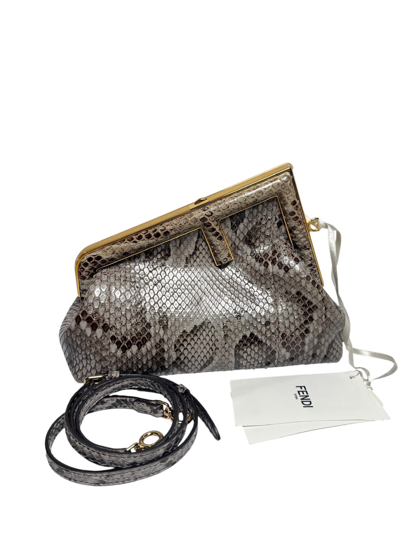 Fendi First Python Clutch Crossbody