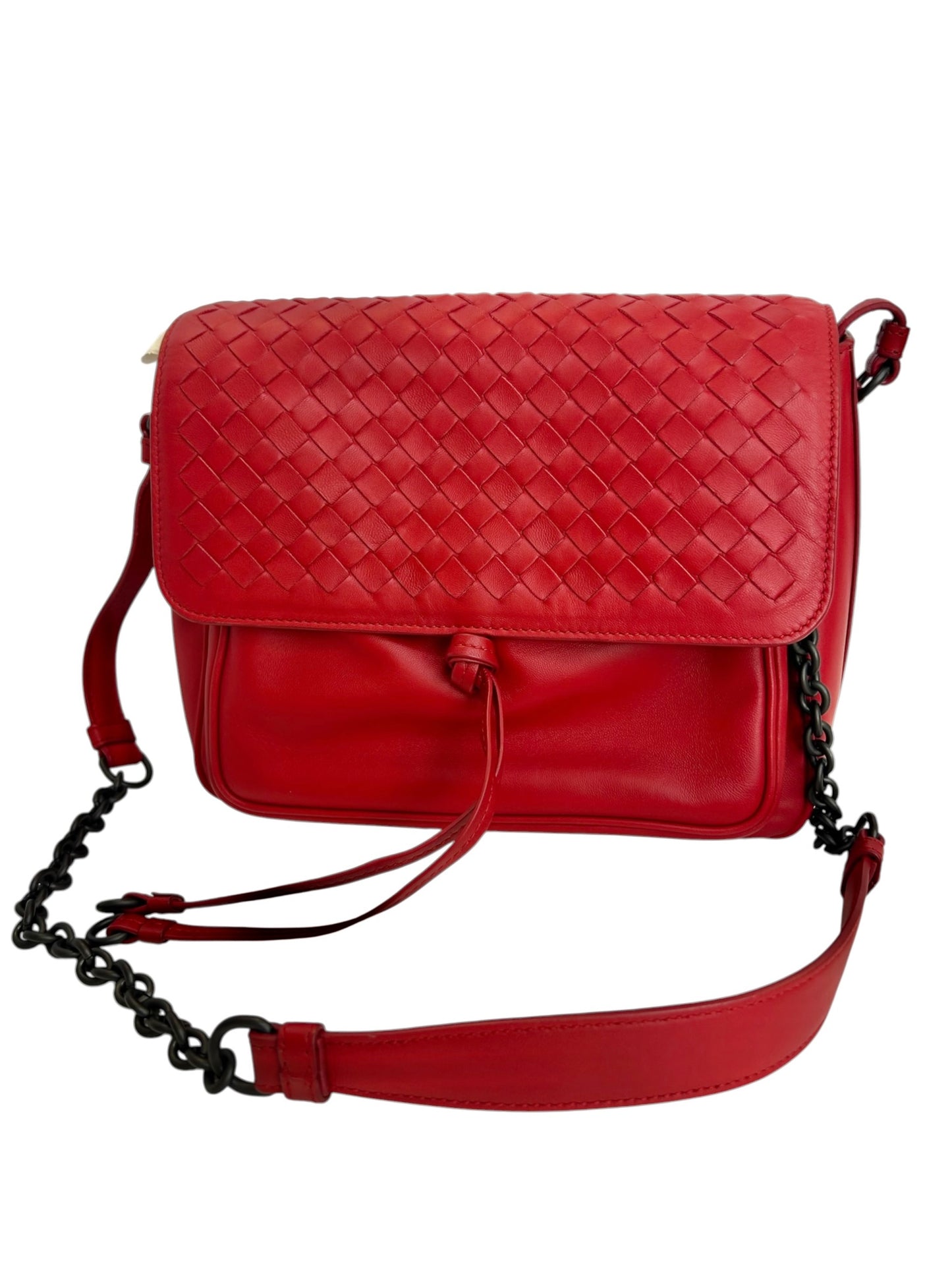 Bottega Veneta Red Woven Crossbody T3304