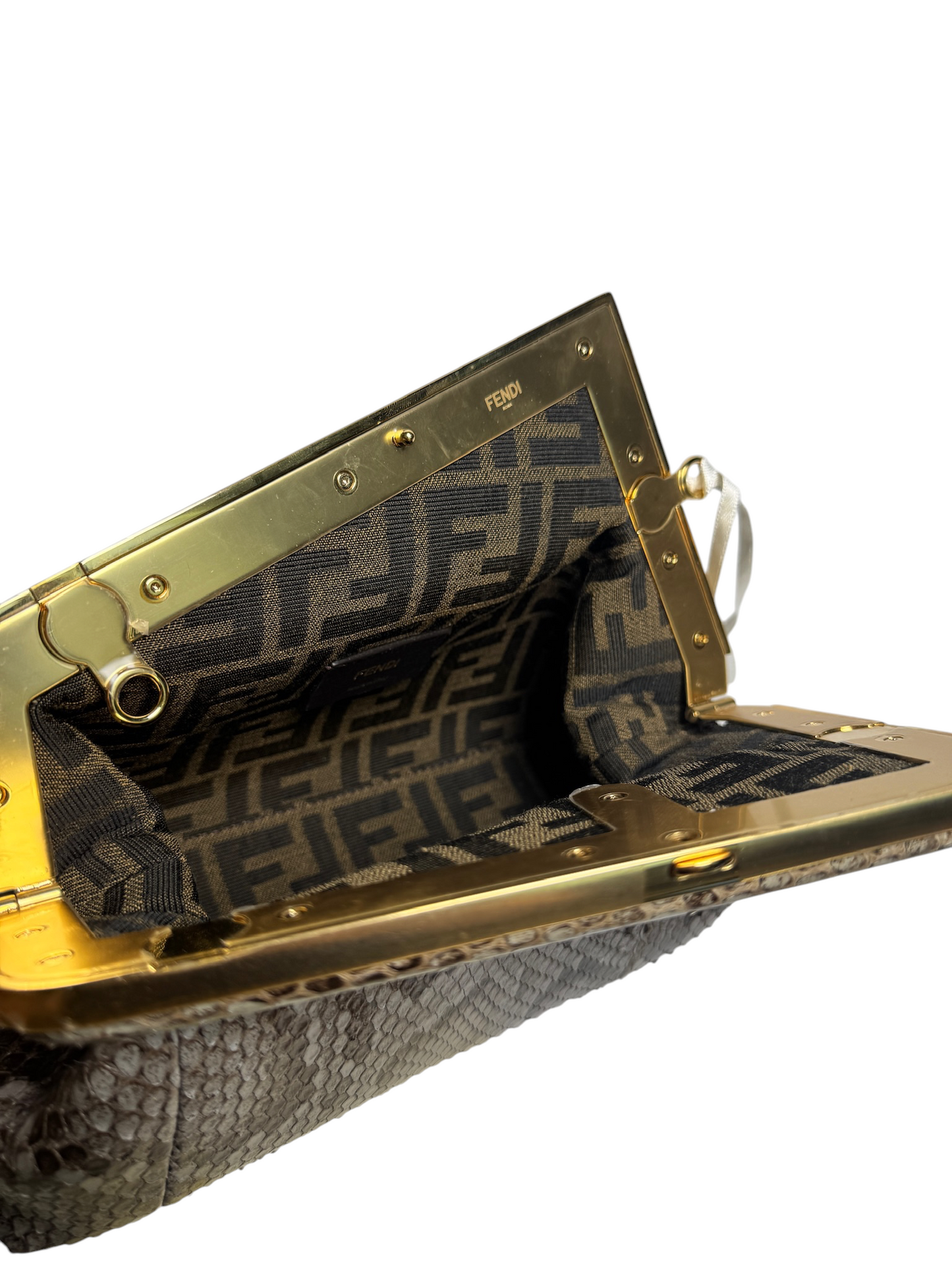 Fendi First Python Clutch Crossbody