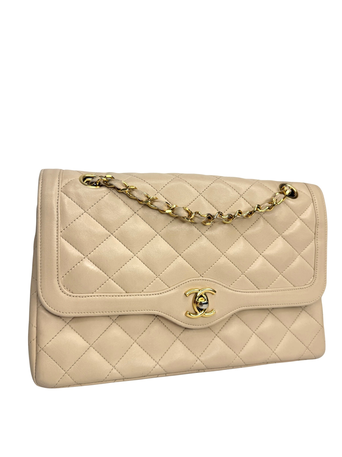 Chanel Vintage Beige Double Flap T9098